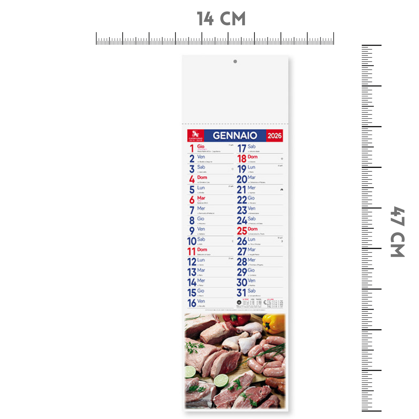 Calendario illustrato 2026 Carni Slim | Cod. PA189