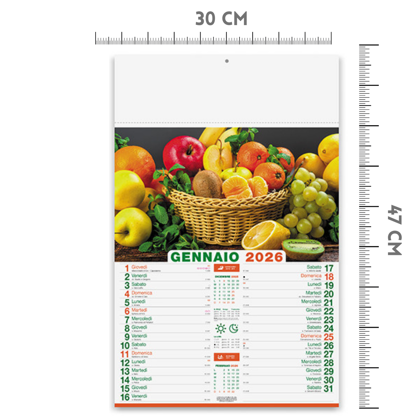 Calendario illustrato 2026 Frutta e Verdura | Cod. PA146