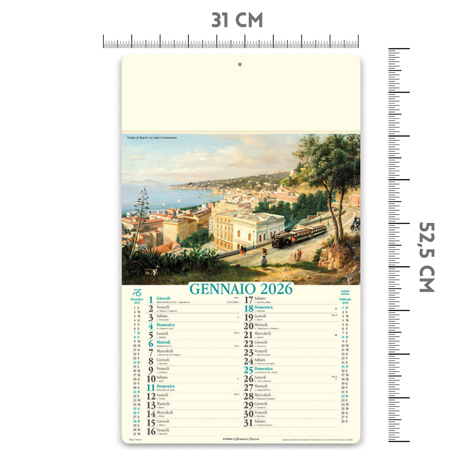 Calendario illustrato 2026 Napoli Antica | Cod. PA018