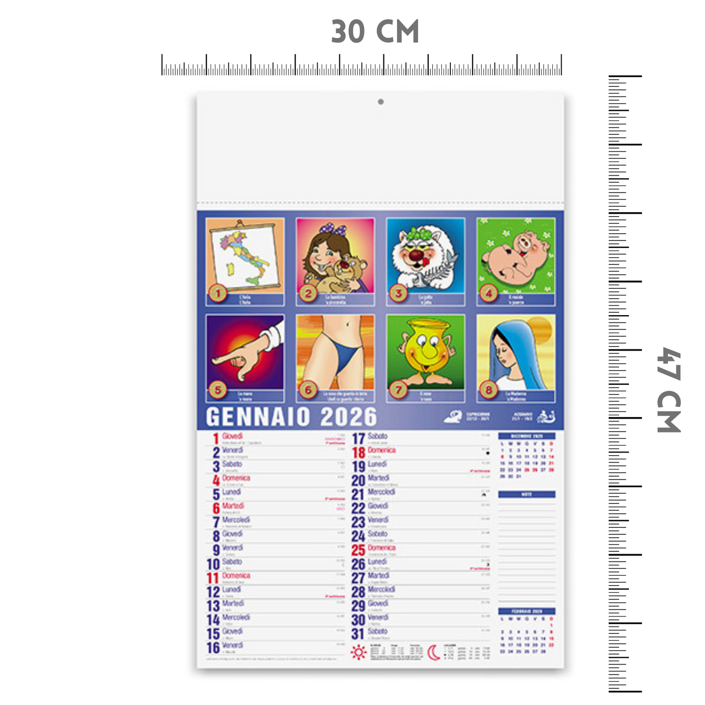 Calendario illustrato 2026 Cabala | Cod. PA114