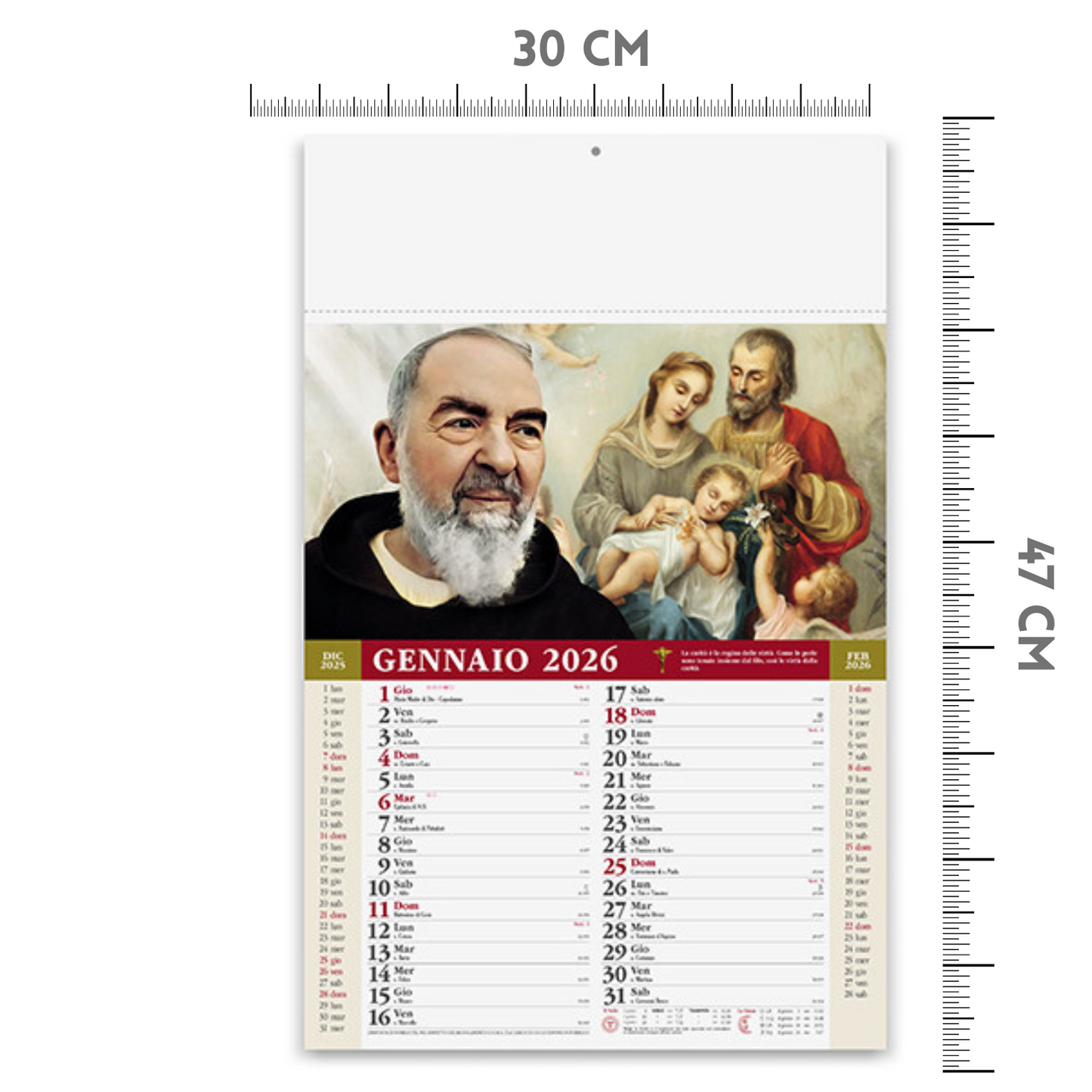 Calendario illustrato 2026 San Pio | Cod. PA100