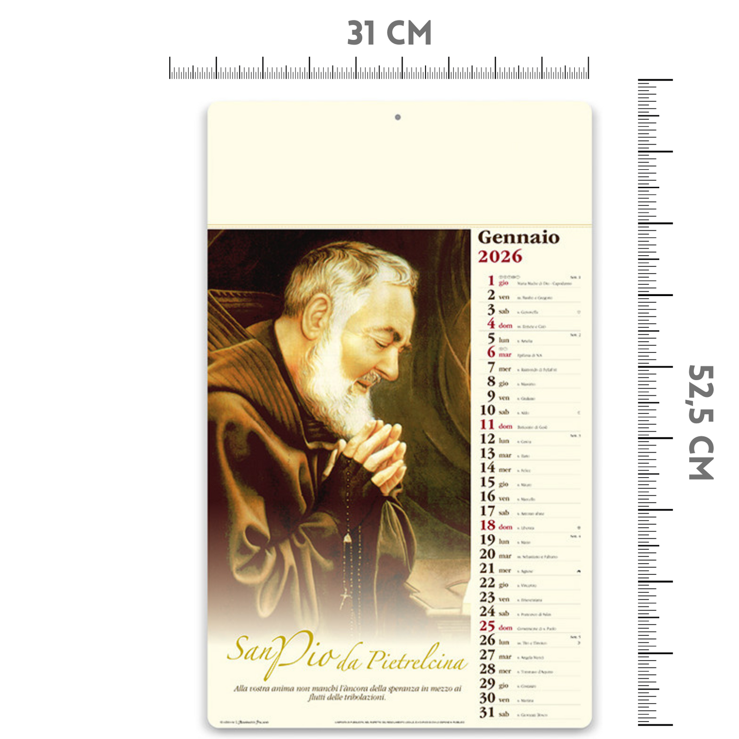 Calendario illustrato 2026 San Pio | Cod. PA024