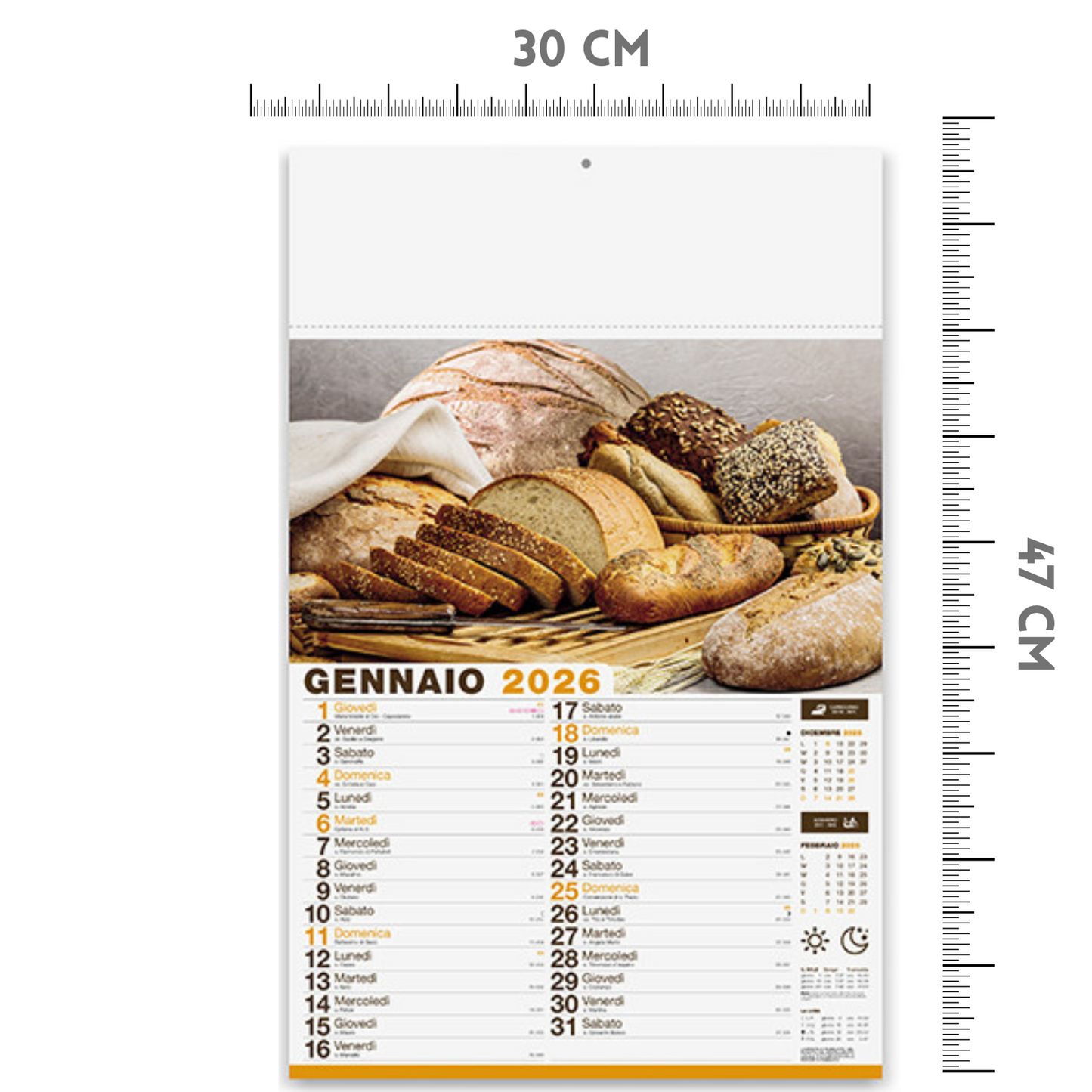 Calendario illustrato 2026 Pane e Pasta | Cod. PA138