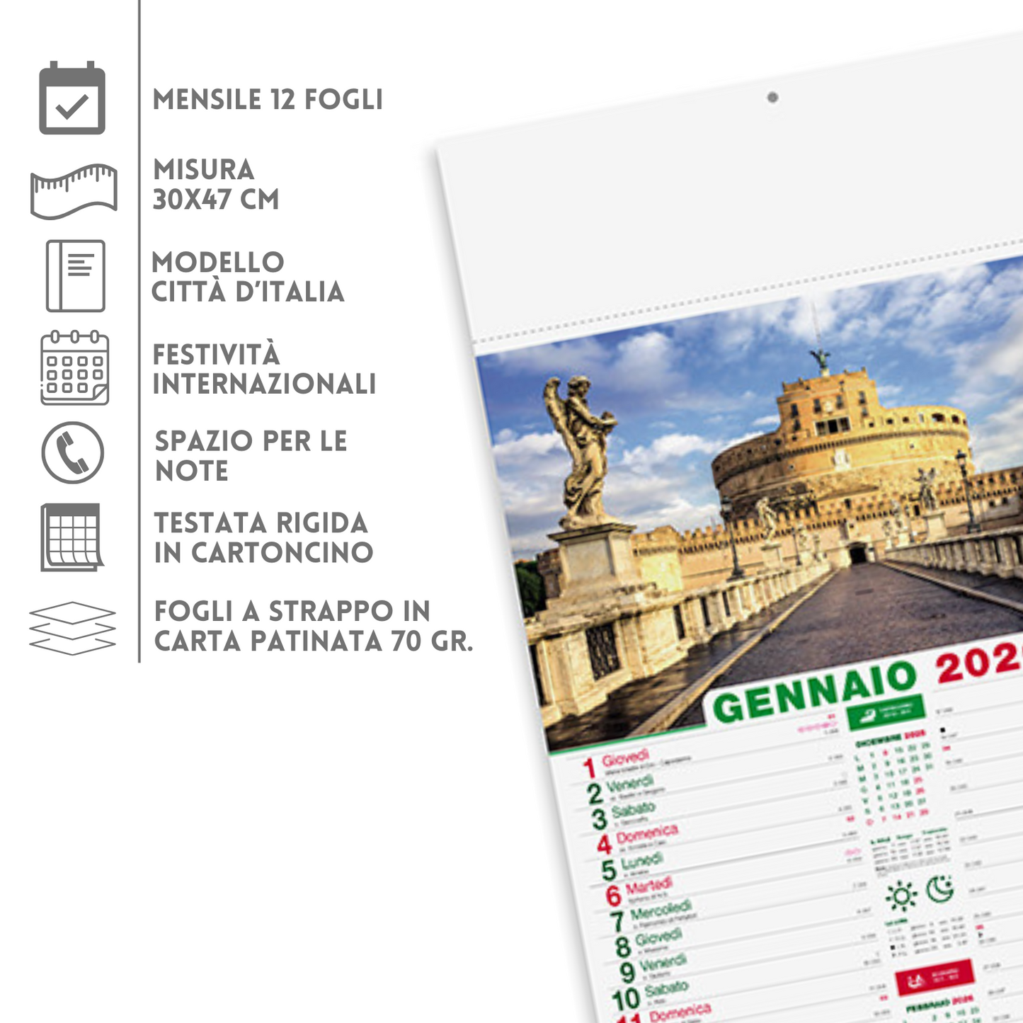 Calendario illustrato 2026 Città d'Italia | Cod. PA116
