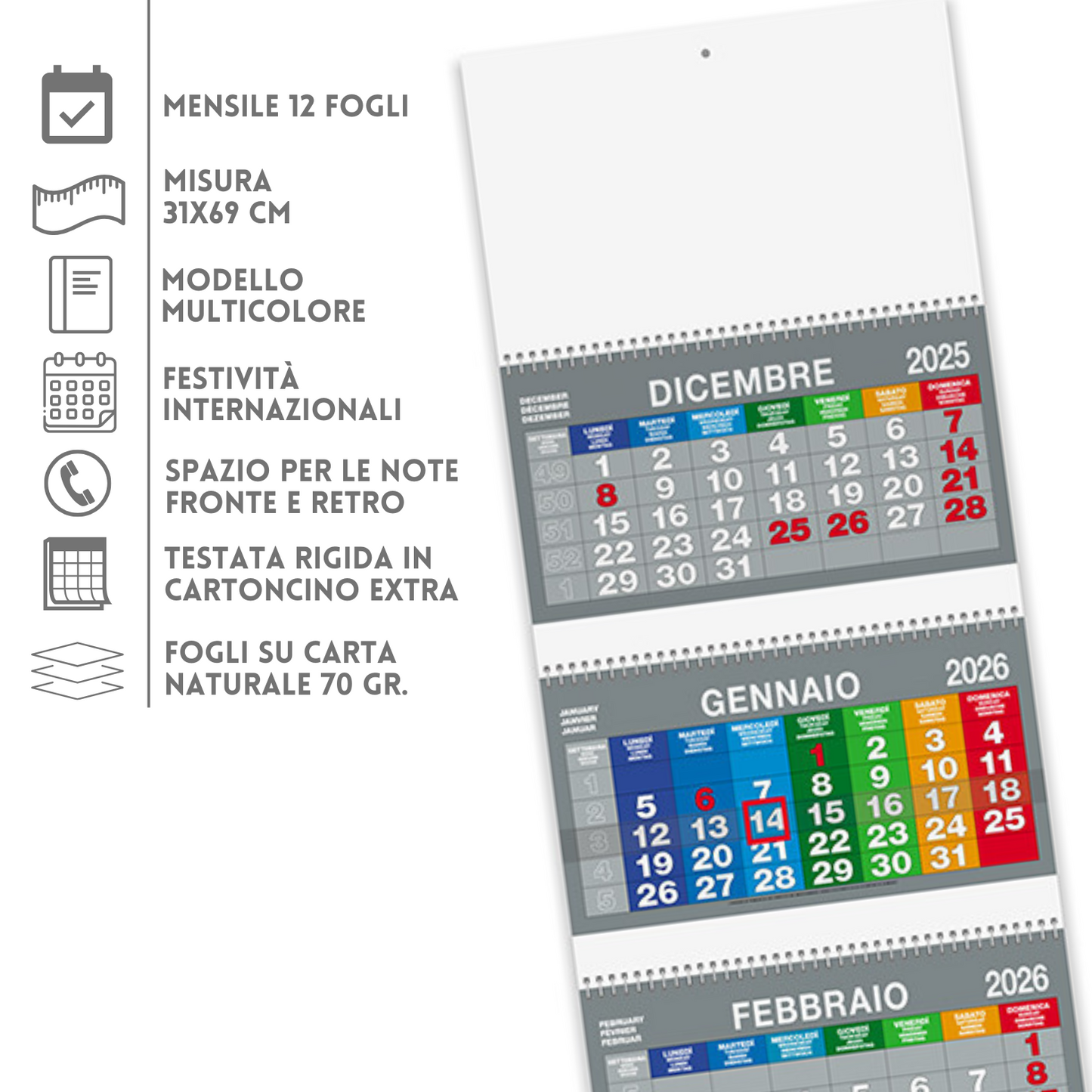 Calendario olandese 2026 personalizzato | Cod. PA516