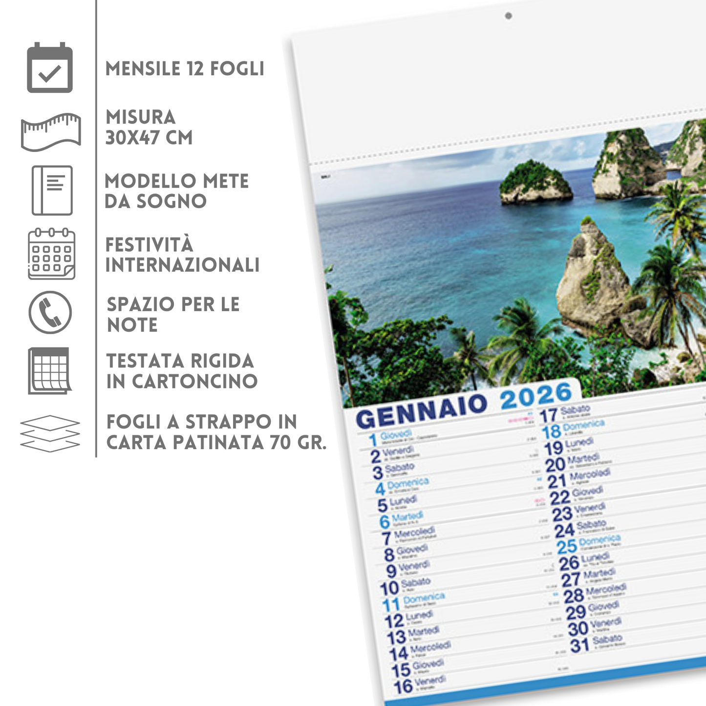 Calendario illustrato 2026 Mete da sogno | Cod. PA117