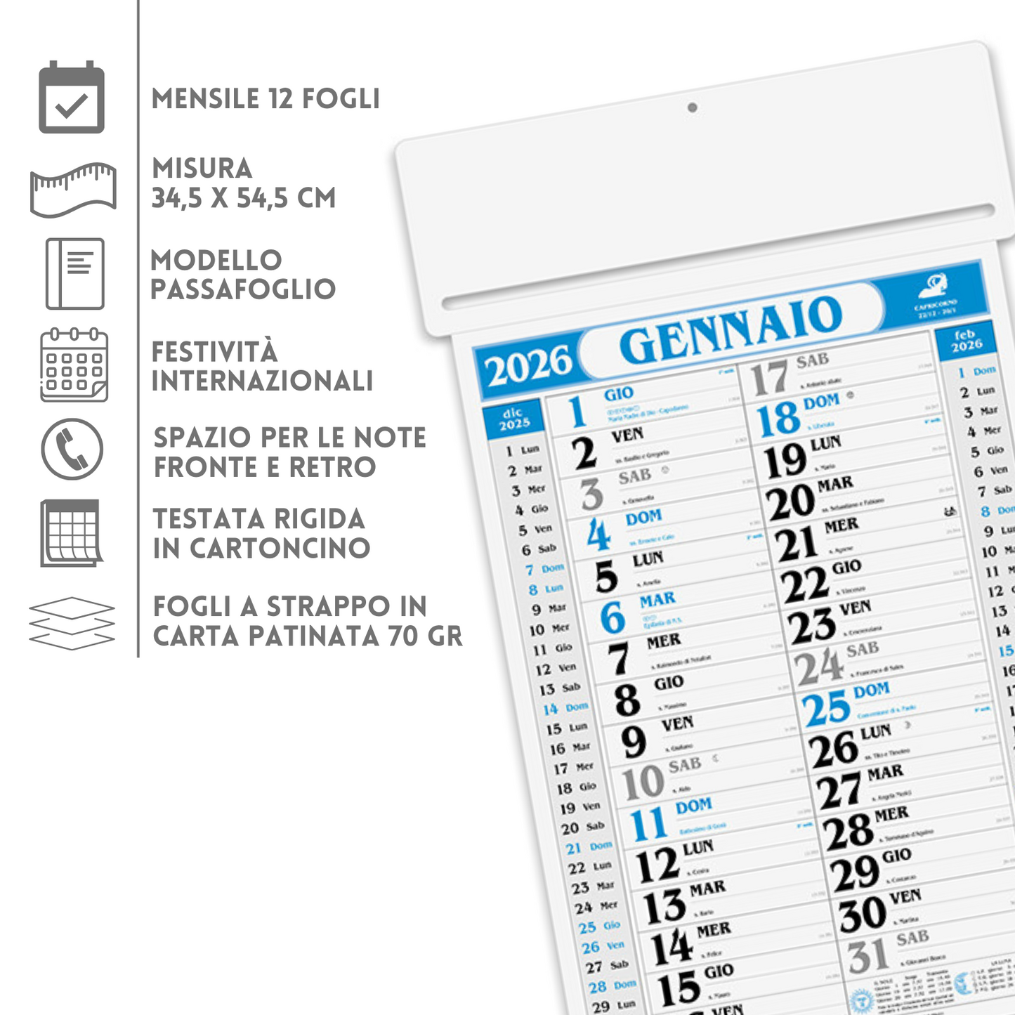 Calendario passafoglio 2026 personalizzato | Cod. PA550