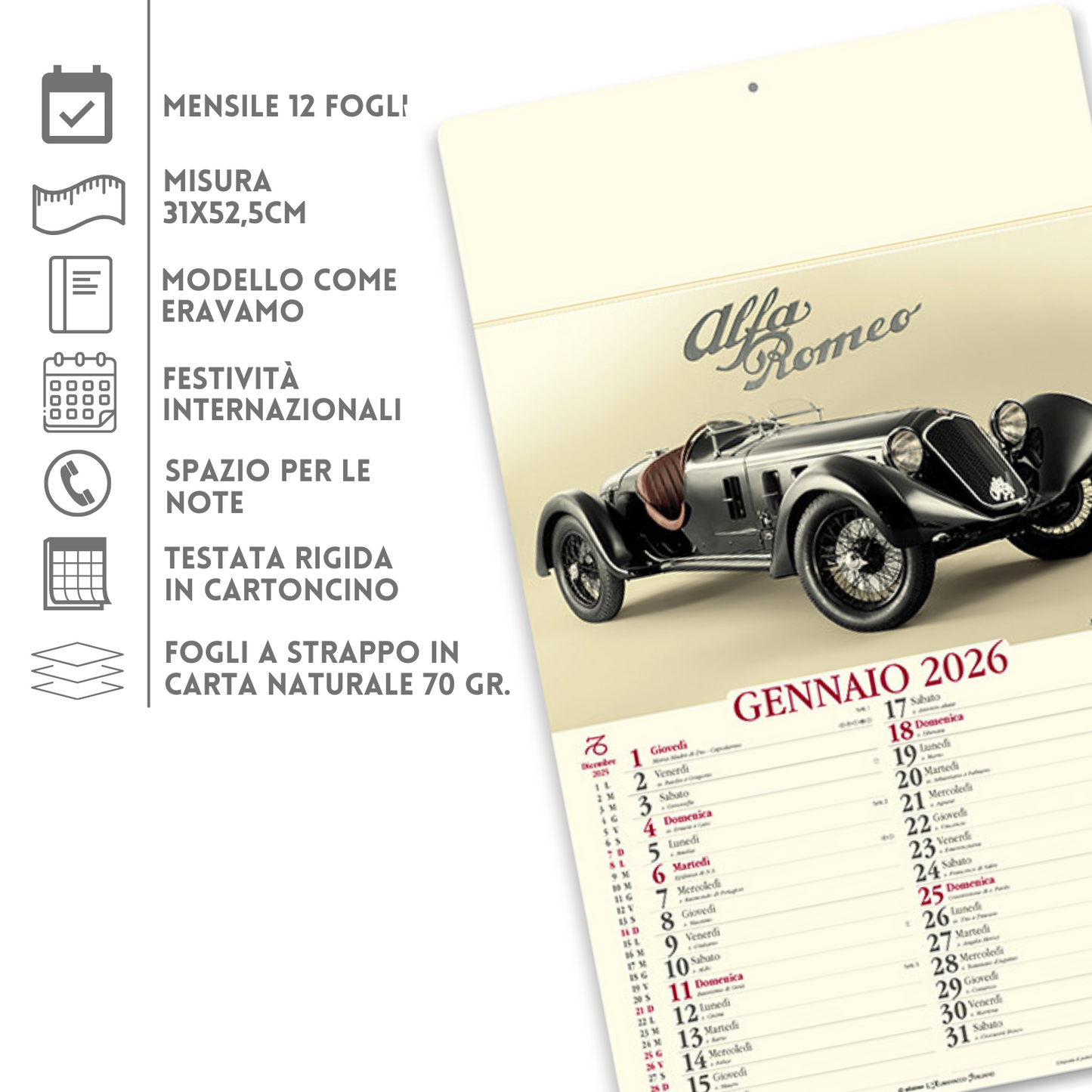 Calendario illustrato 2026 Mille Miglia | Cod. PA023