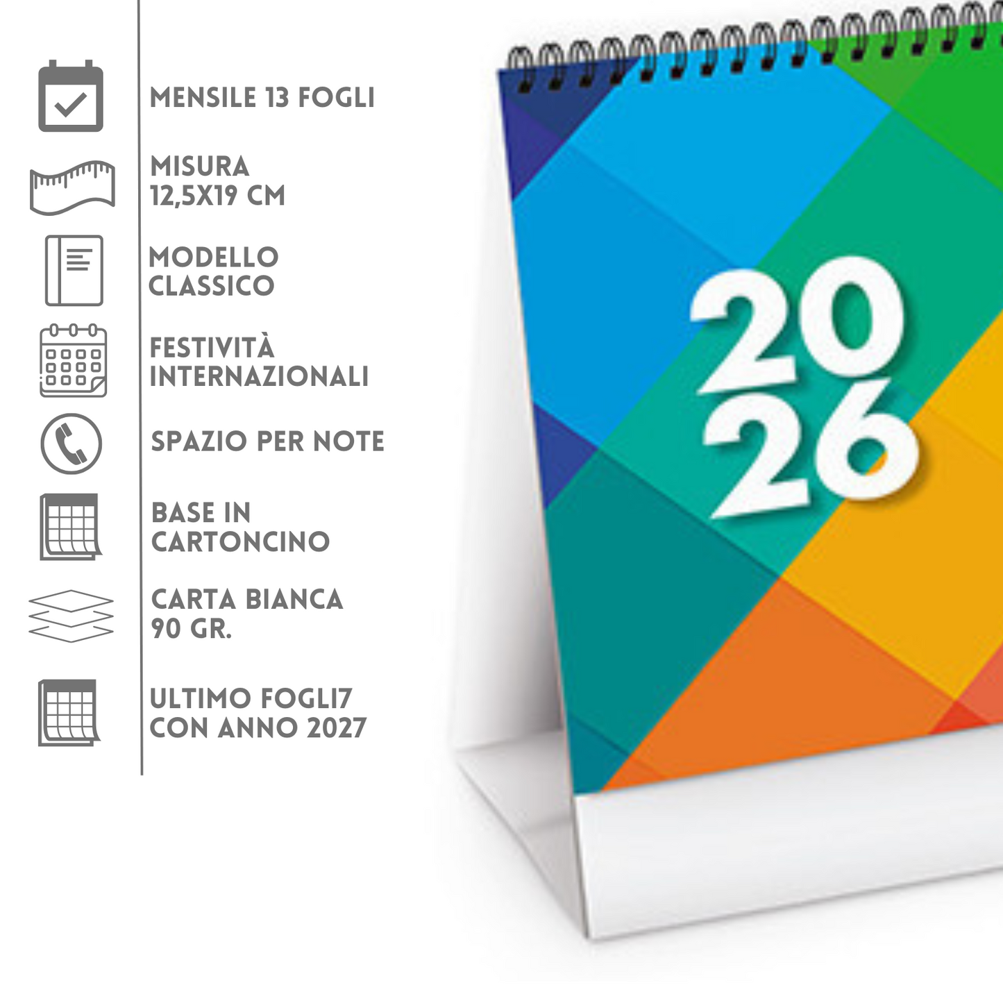 Calendario da banco 2026 personalizzato | Cod. PA742
