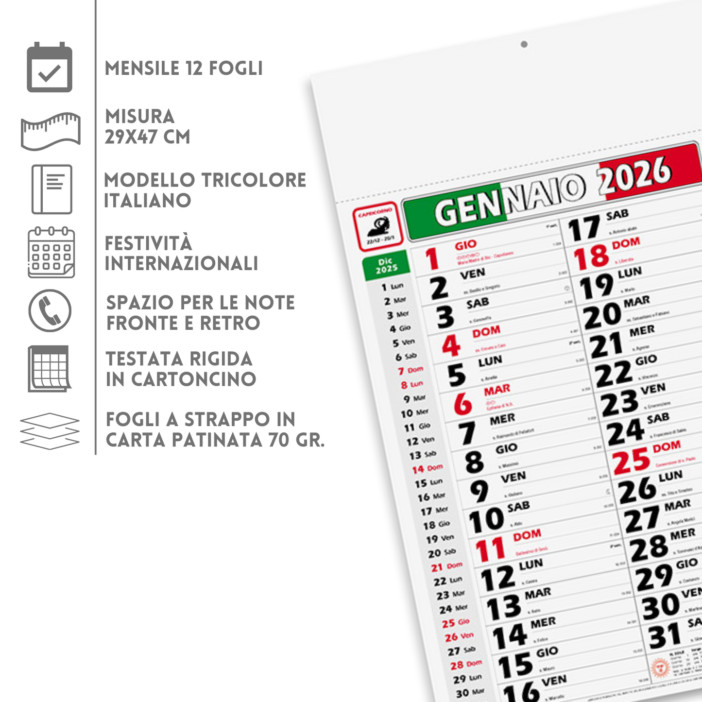 Calendario olandese 2026 personalizzato Italy | Cod. PA432