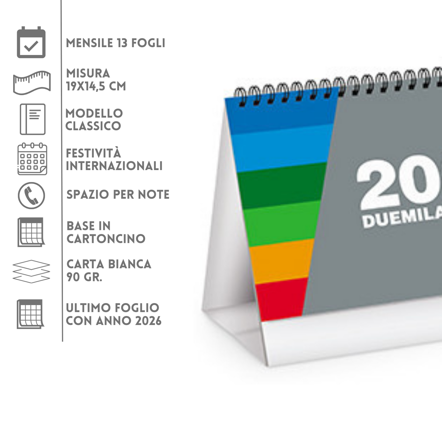 Calendario da banco 2026 personalizzato | Cod. PA703