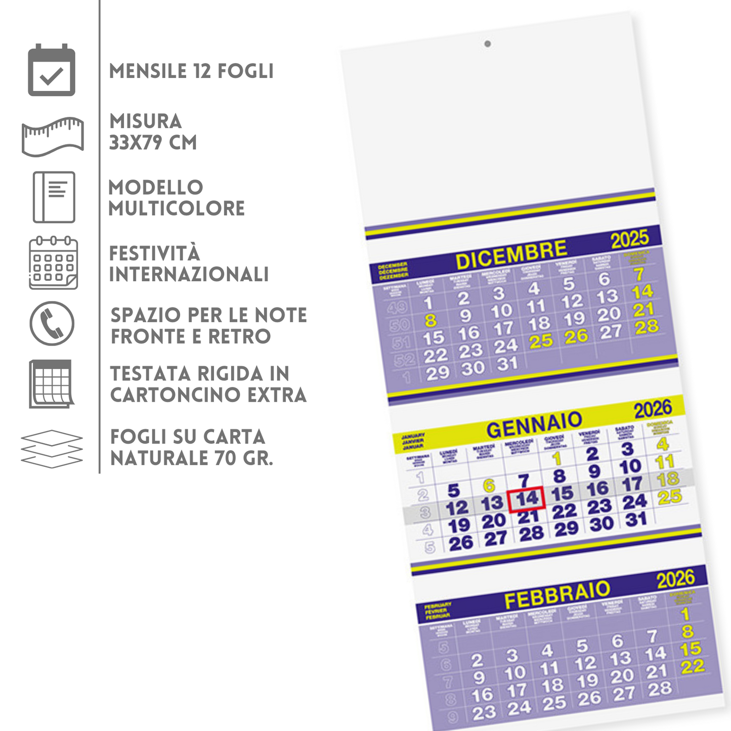 Calendario olandese 2026 personalizzato | Cod. PA500