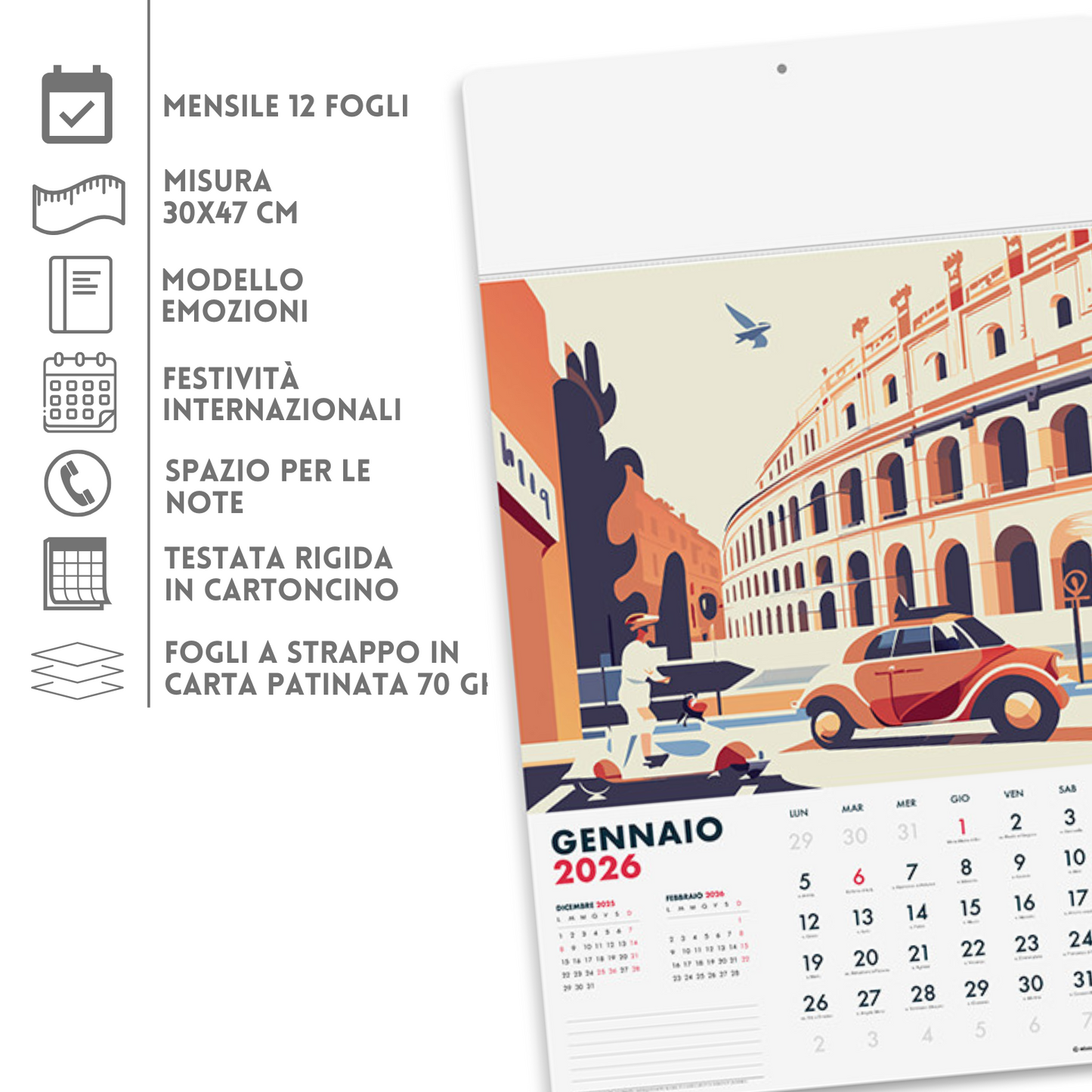 Calendario illustrato 2026 Emozioni | Cod. PA030