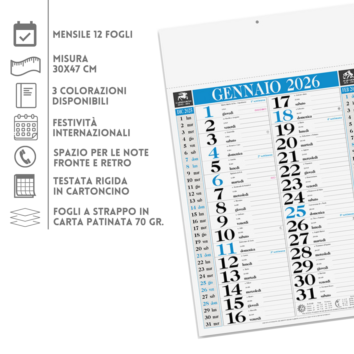 Calendario olandese 2026 personalizzato | Cod. PA640
