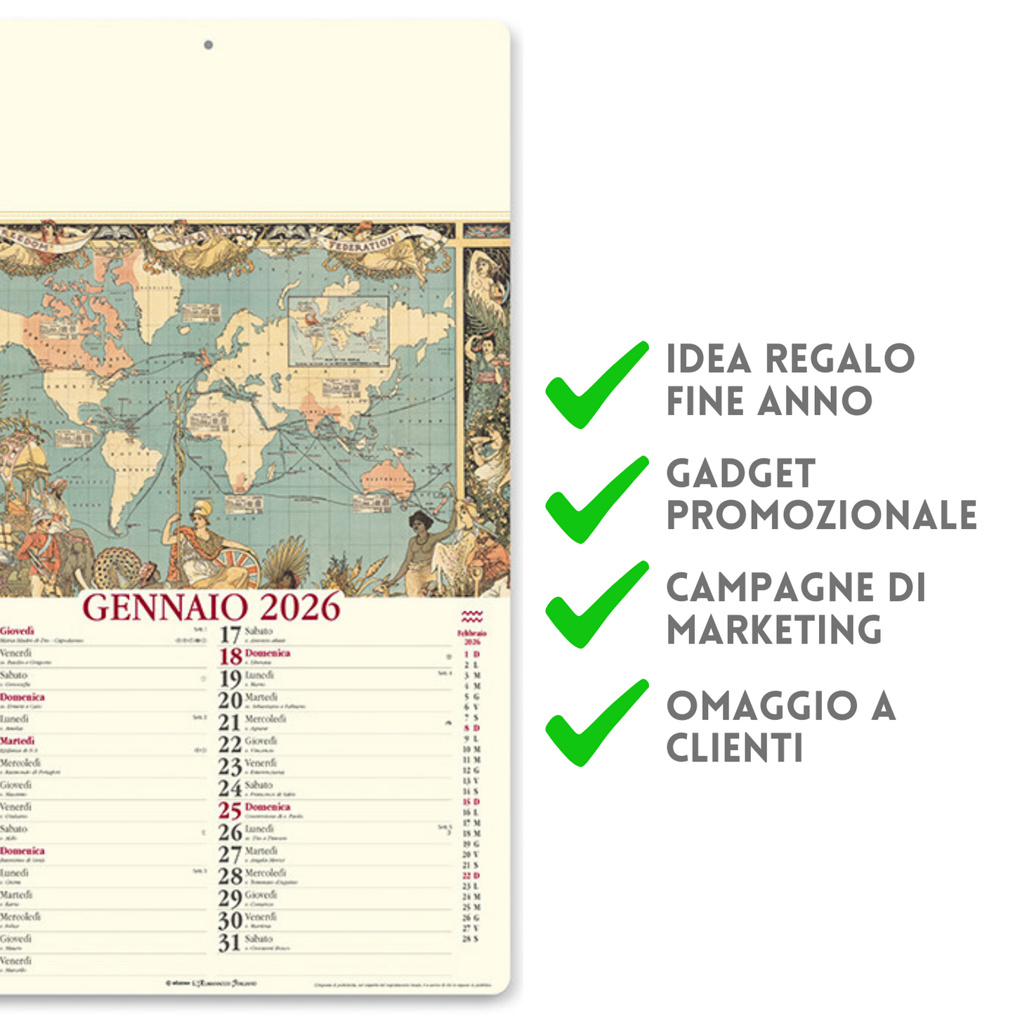 Calendario illustrato 2026 Antiche Mappe | Cod. PA012