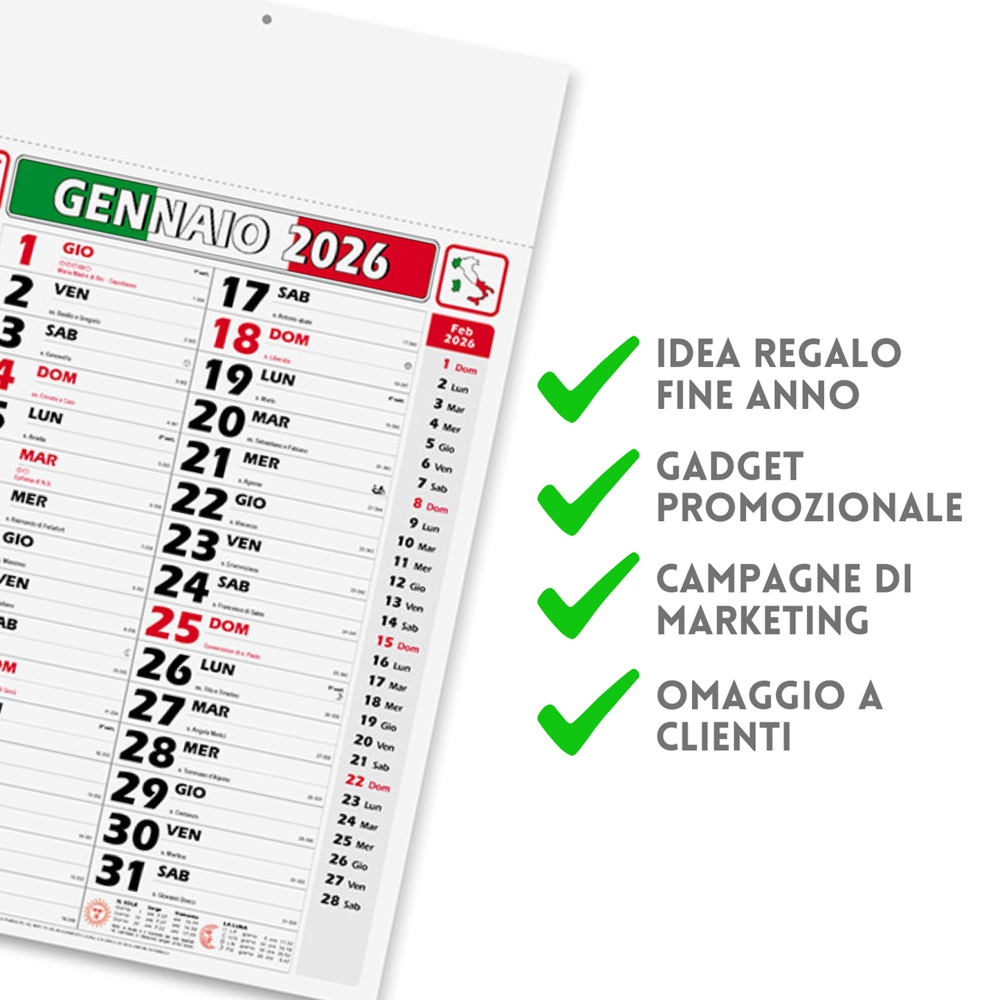 Calendario olandese 2026 personalizzato Italy | Cod. PA432
