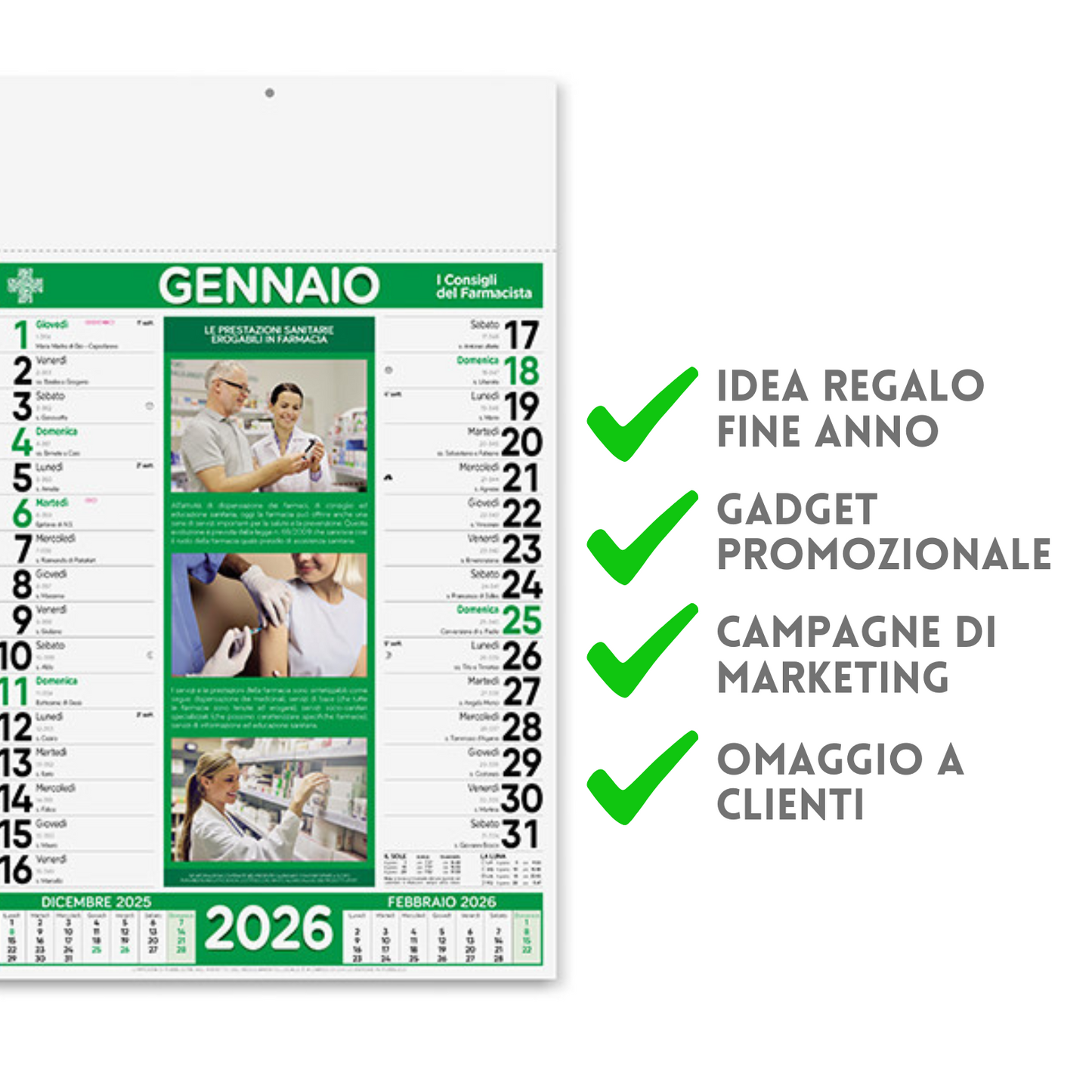 Calendario illustrato 2026 Farmacia | Cod. PA154