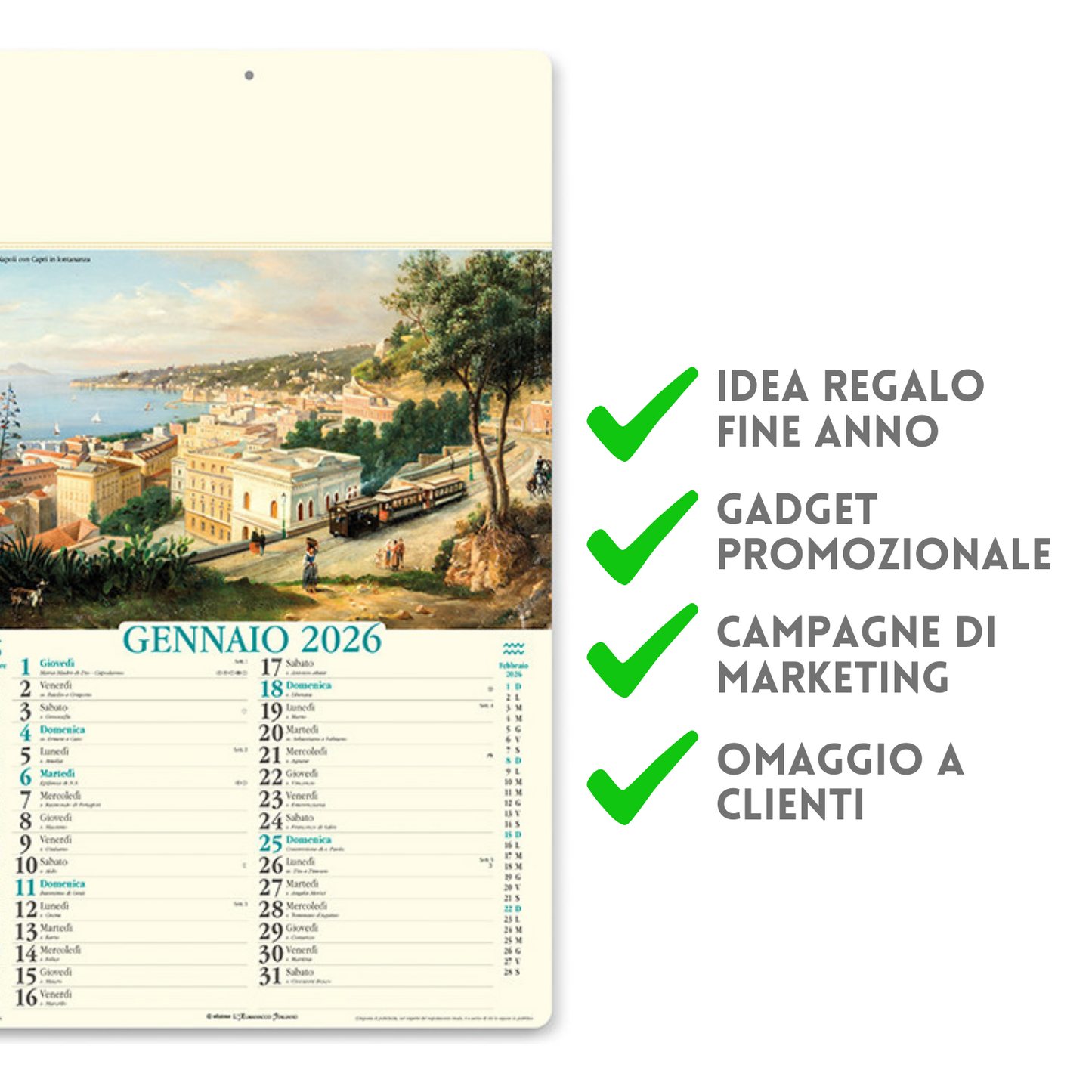 Calendario illustrato 2026 Napoli Antica | Cod. PA018