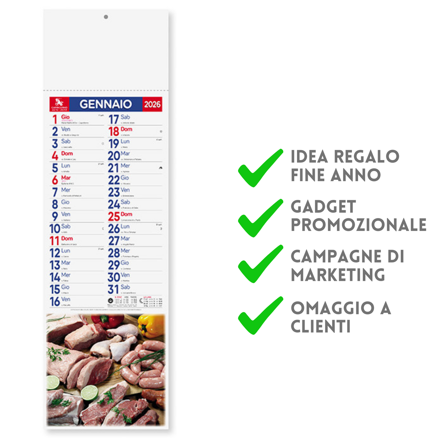 Calendario illustrato 2026 Carni Slim | Cod. PA189