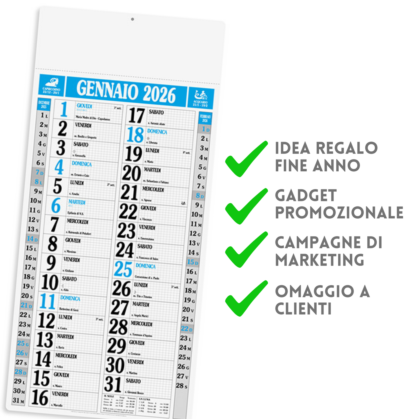 Calendario olandese GIGANTE 2026 personalizzato | Cod. PA523