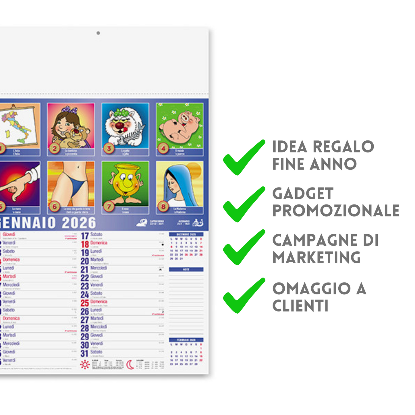 Calendario illustrato 2026 Cabala | Cod. PA114