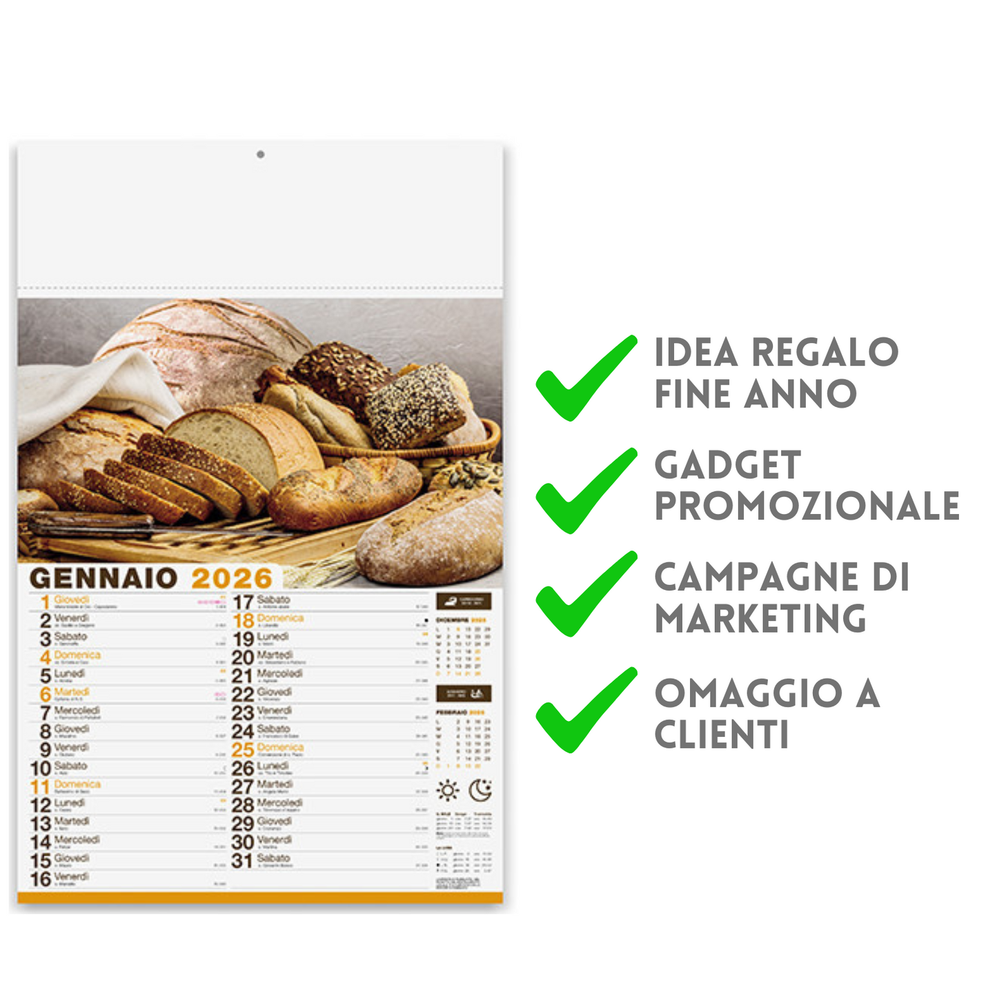 Calendario illustrato 2026 Pane e Pasta | Cod. PA138