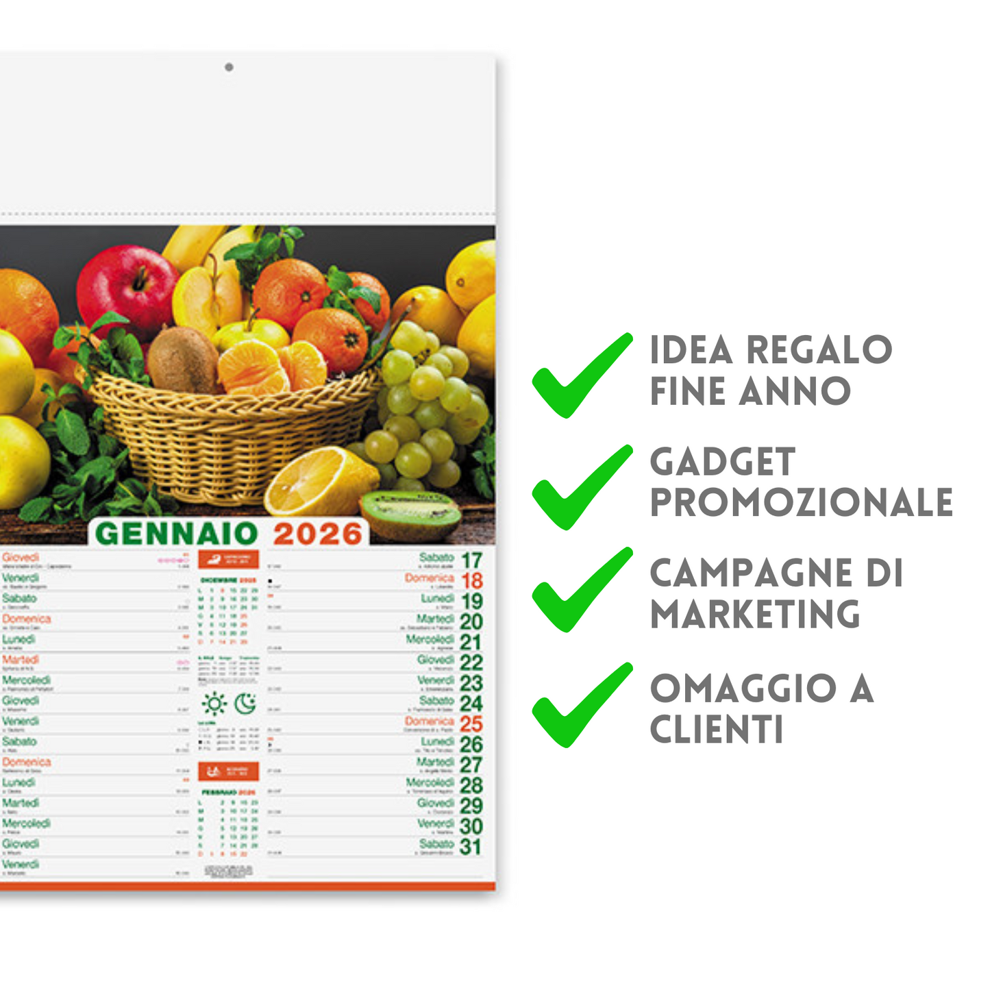Calendario illustrato 2026 Frutta e Verdura | Cod. PA146