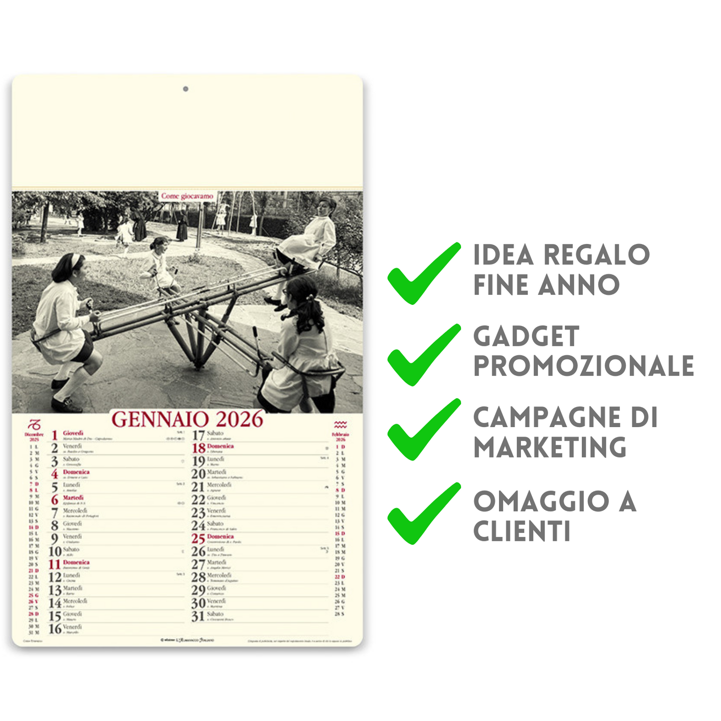 Calendario illustrato 2026 come eravamo | Cod. PA022