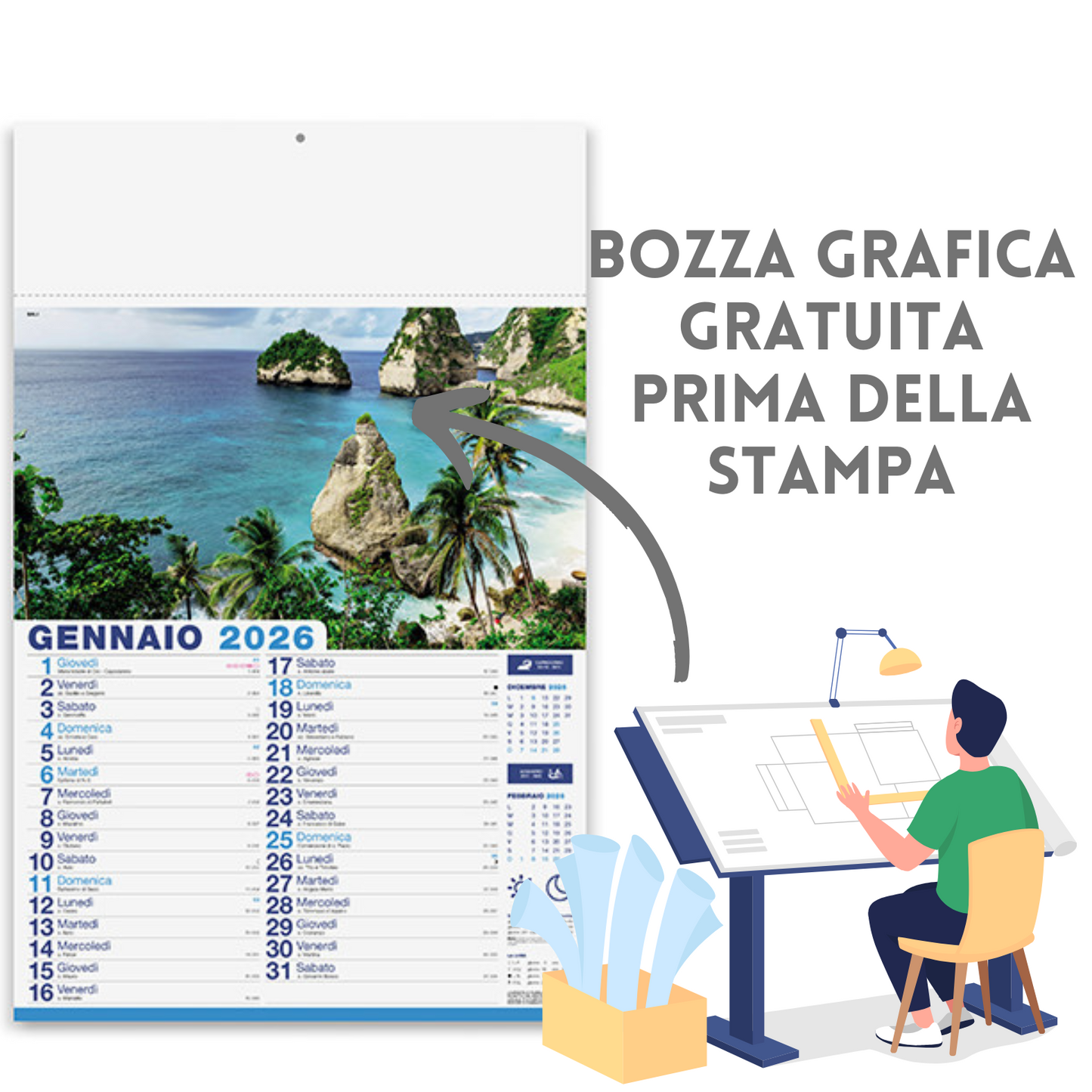 Calendario illustrato 2026 Mete da sogno | Cod. PA117