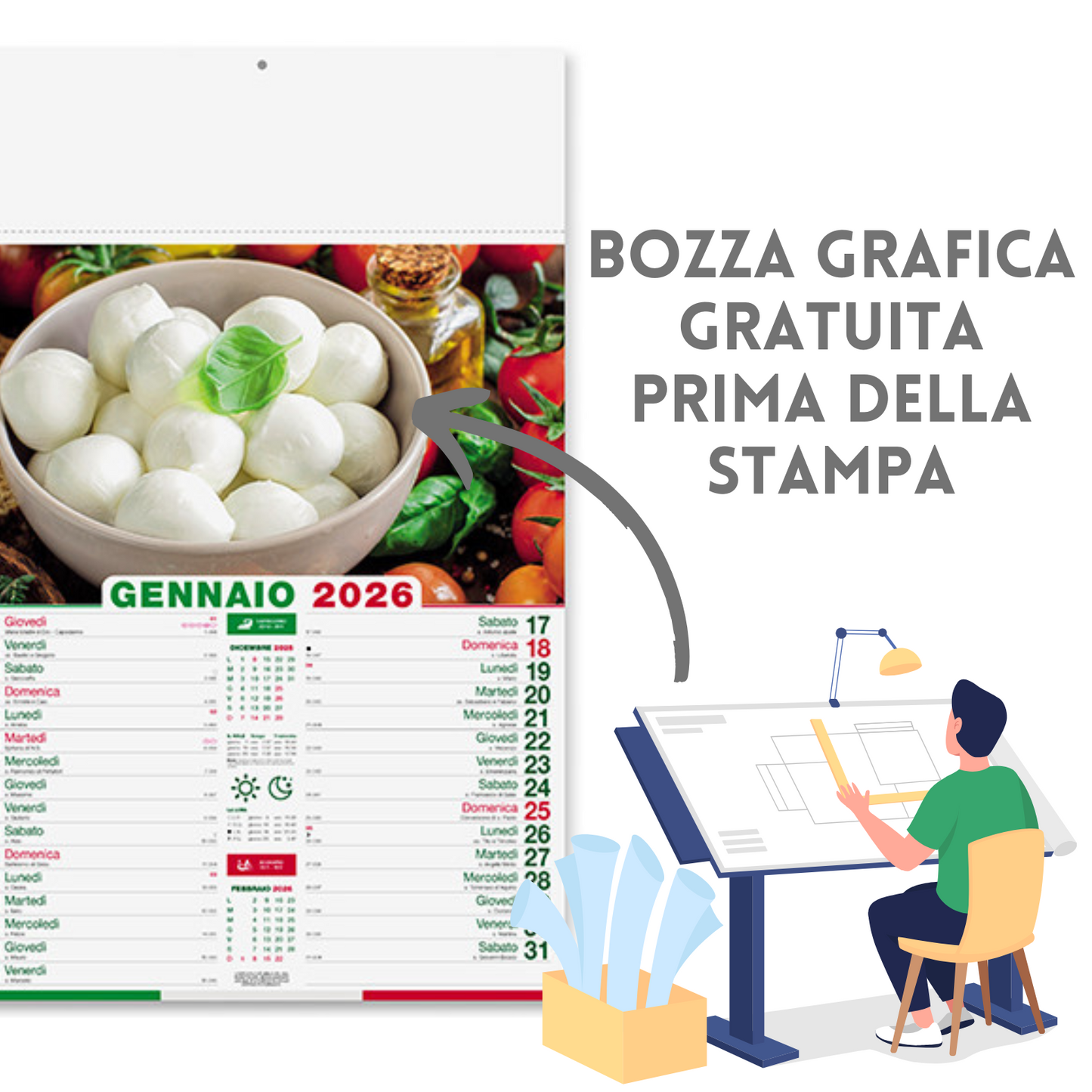Calendario illustrato 2026 Prodotti Tipici | Cod. PA140