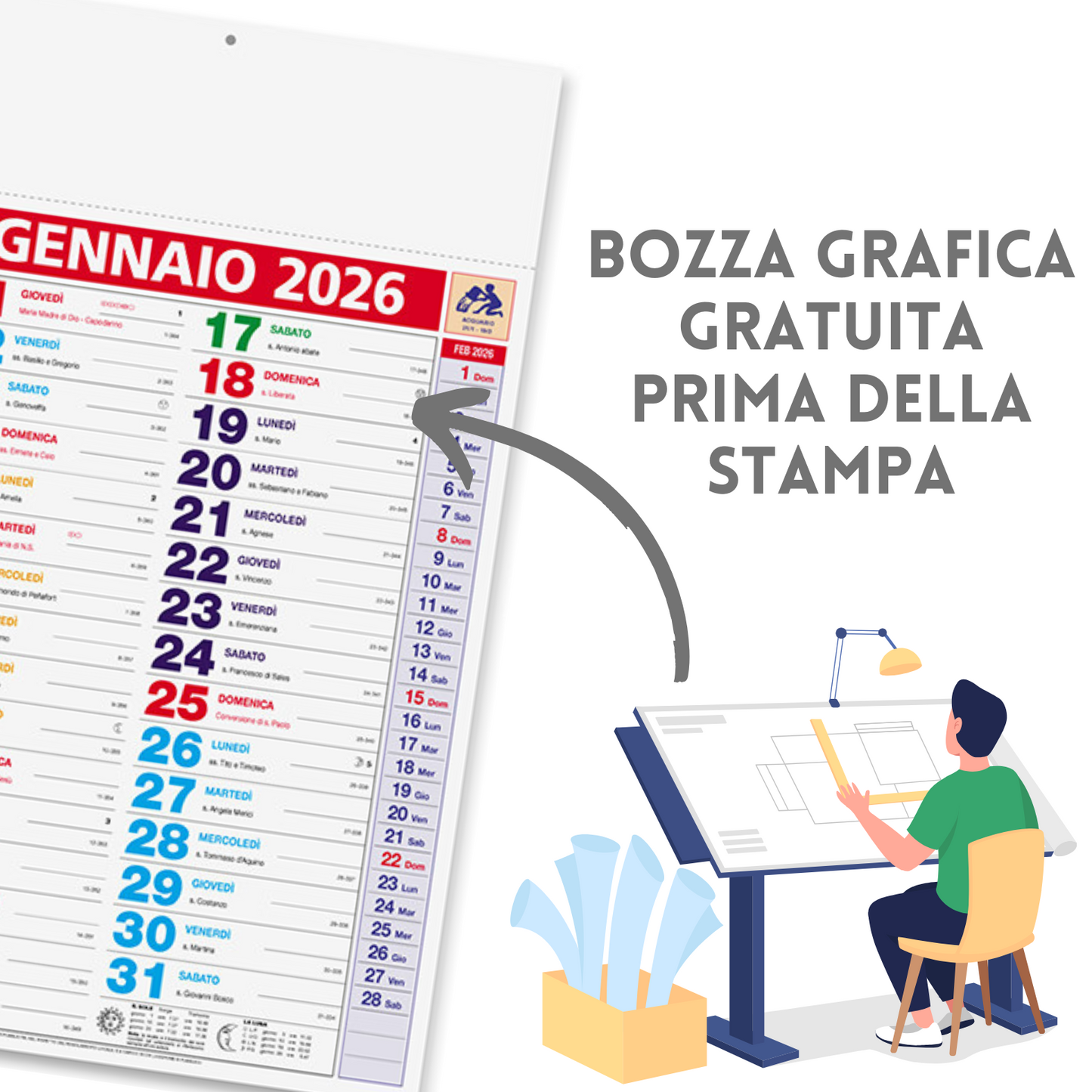 Calendario olandese 2026 personalizzato | Cod. PA600