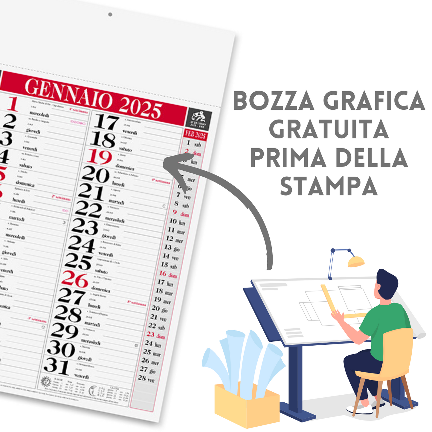 Calendari personalizzati 2025 olandesi PA640
