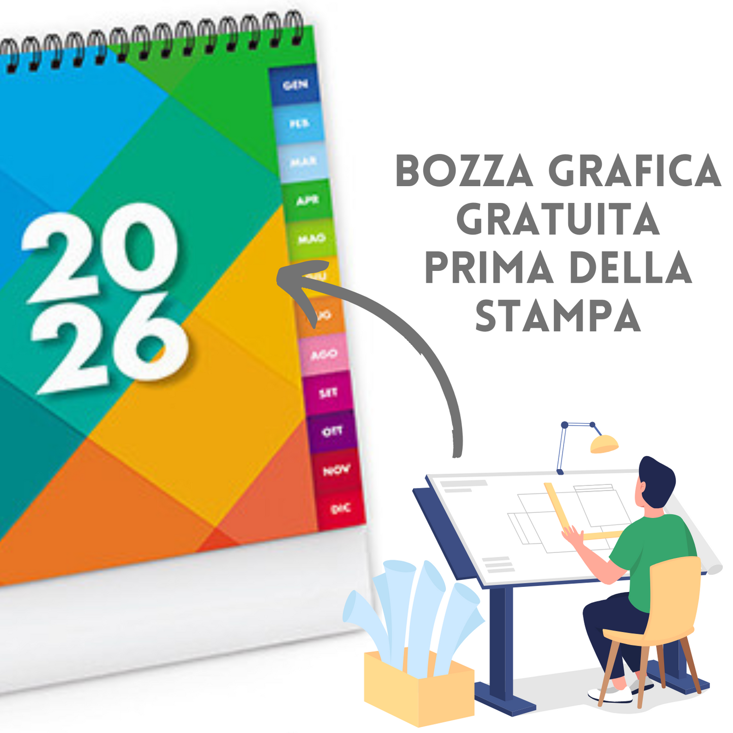 Calendario da banco 2026 personalizzato | Cod. PA742