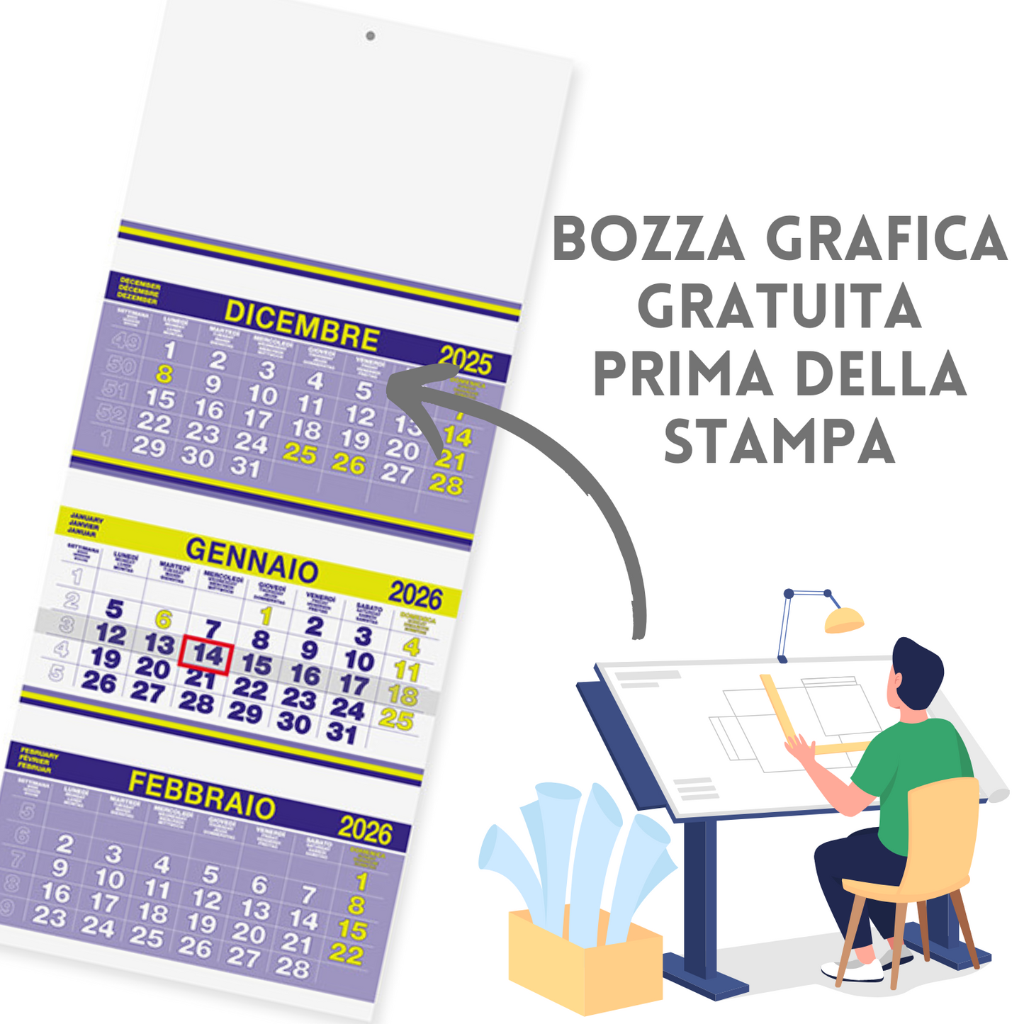 Calendario olandese 2026 personalizzato | Cod. PA500
