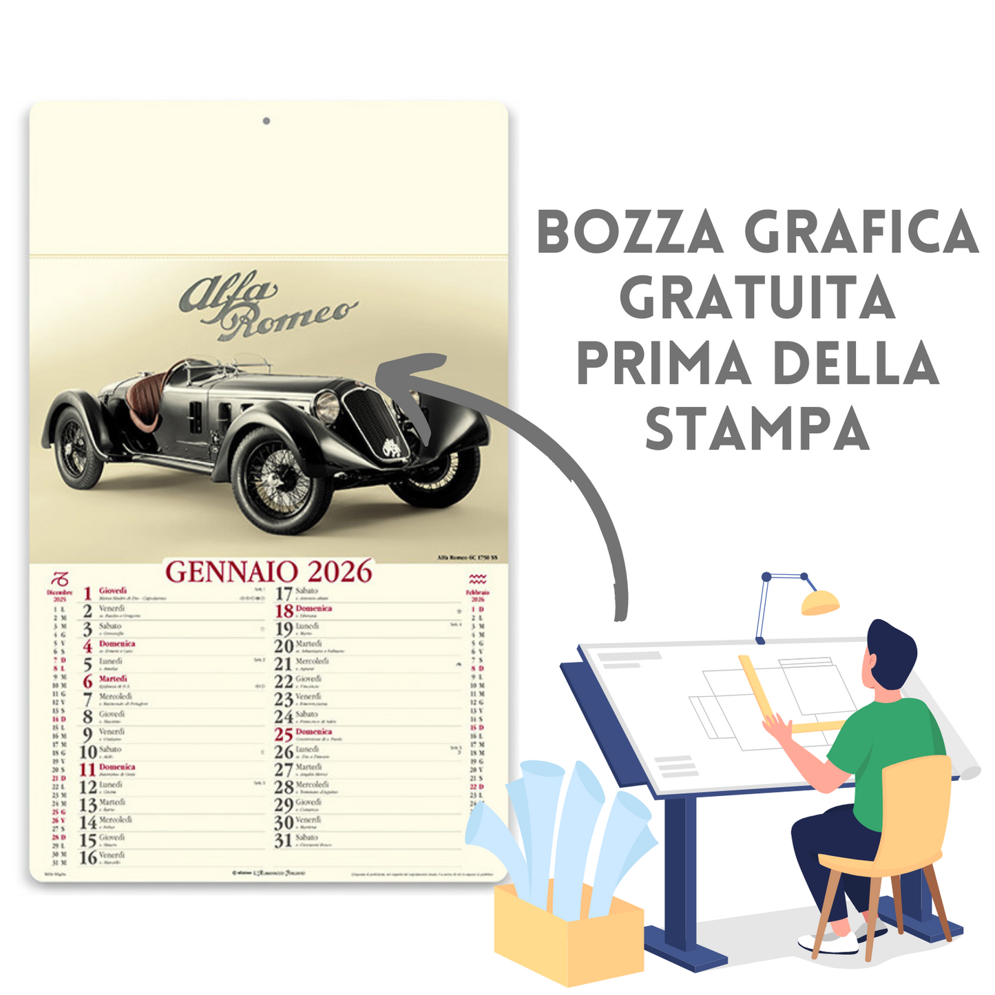 Calendario illustrato 2026 Mille Miglia | Cod. PA023