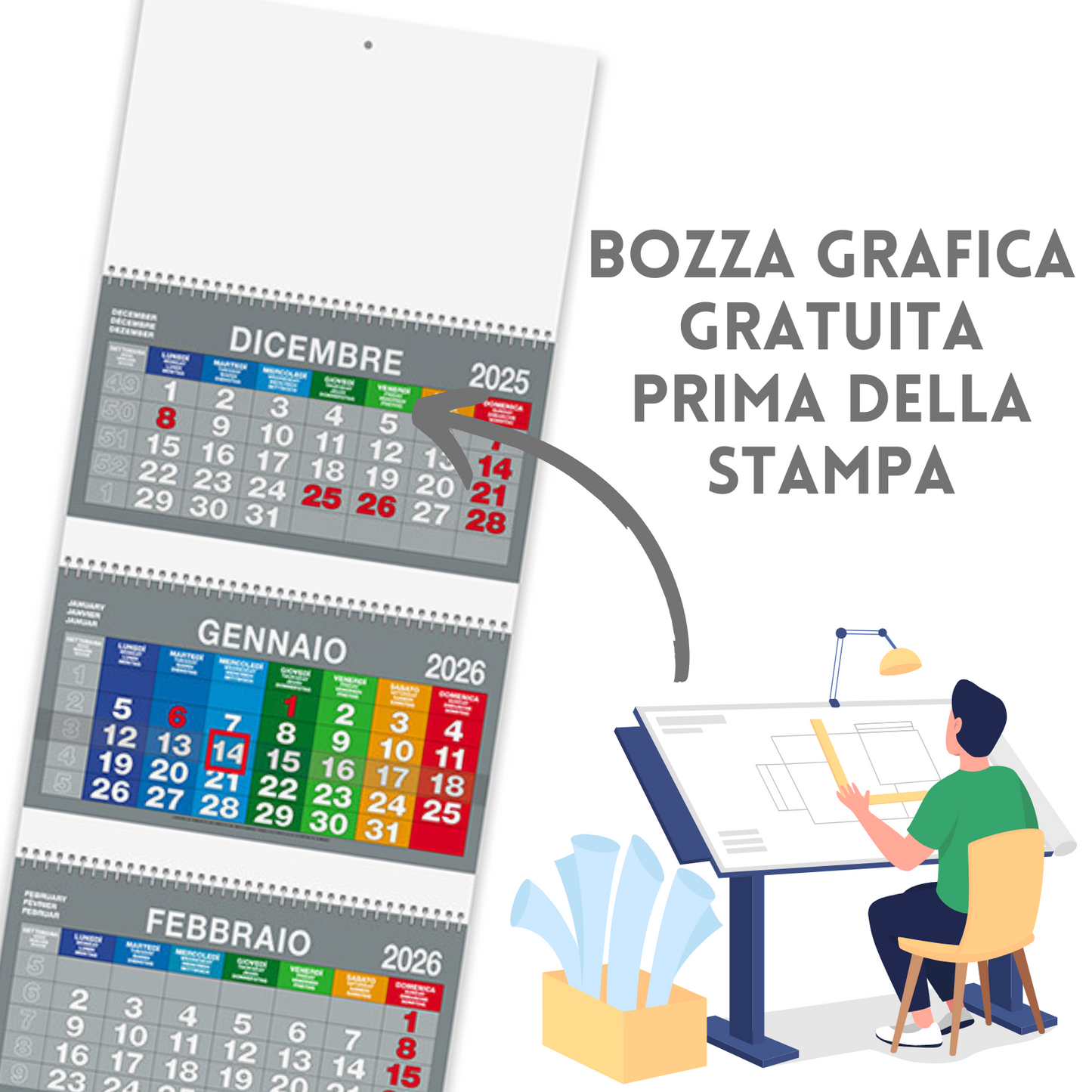 Calendario olandese 2026 personalizzato | Cod. PA516