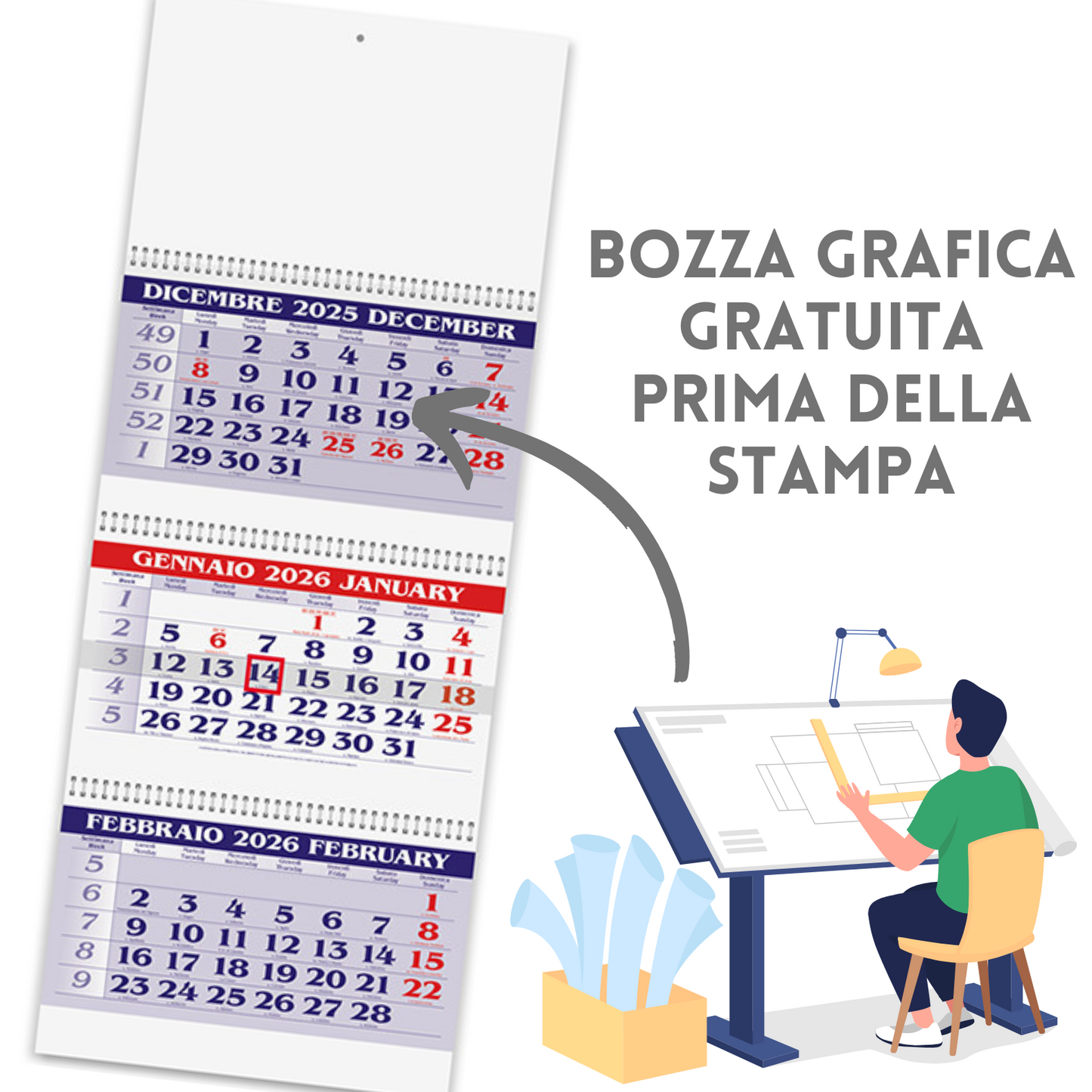 Calendario olandese 2026 personalizzato | Cod. PA510