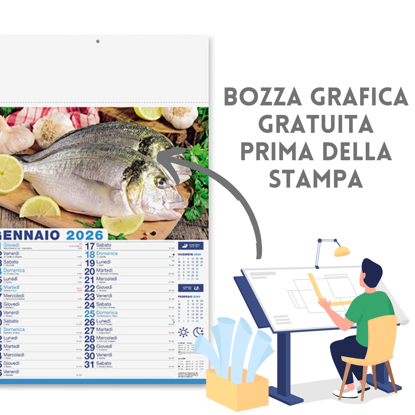 Calendario illustrato 2026 Mare in Tavola | Cod. PA144