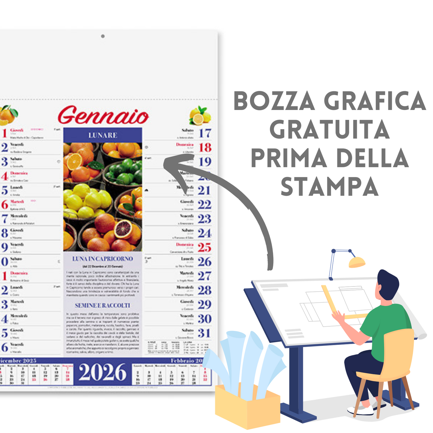 Calendario illustrato 2026 Orto e Giardino | Cod. PA152