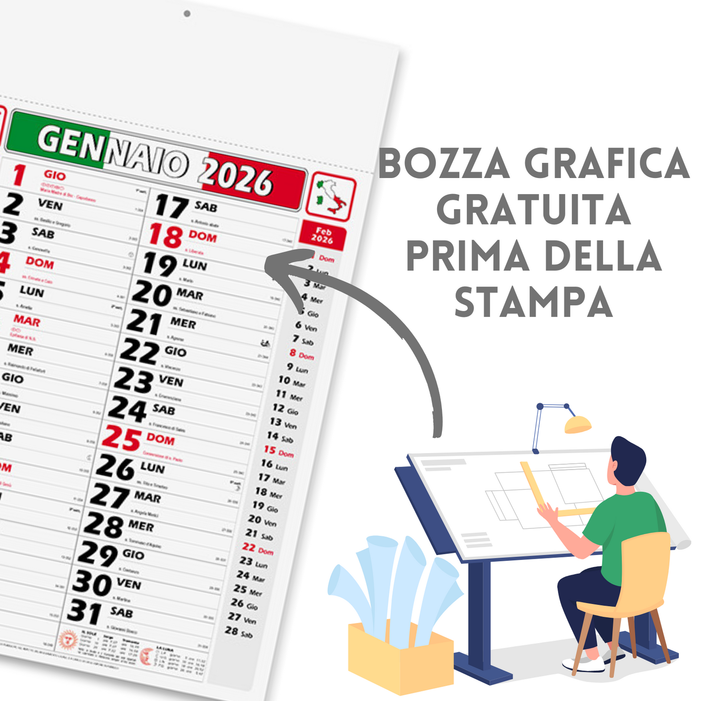 Calendario olandese 2026 personalizzato Italy | Cod. PA432