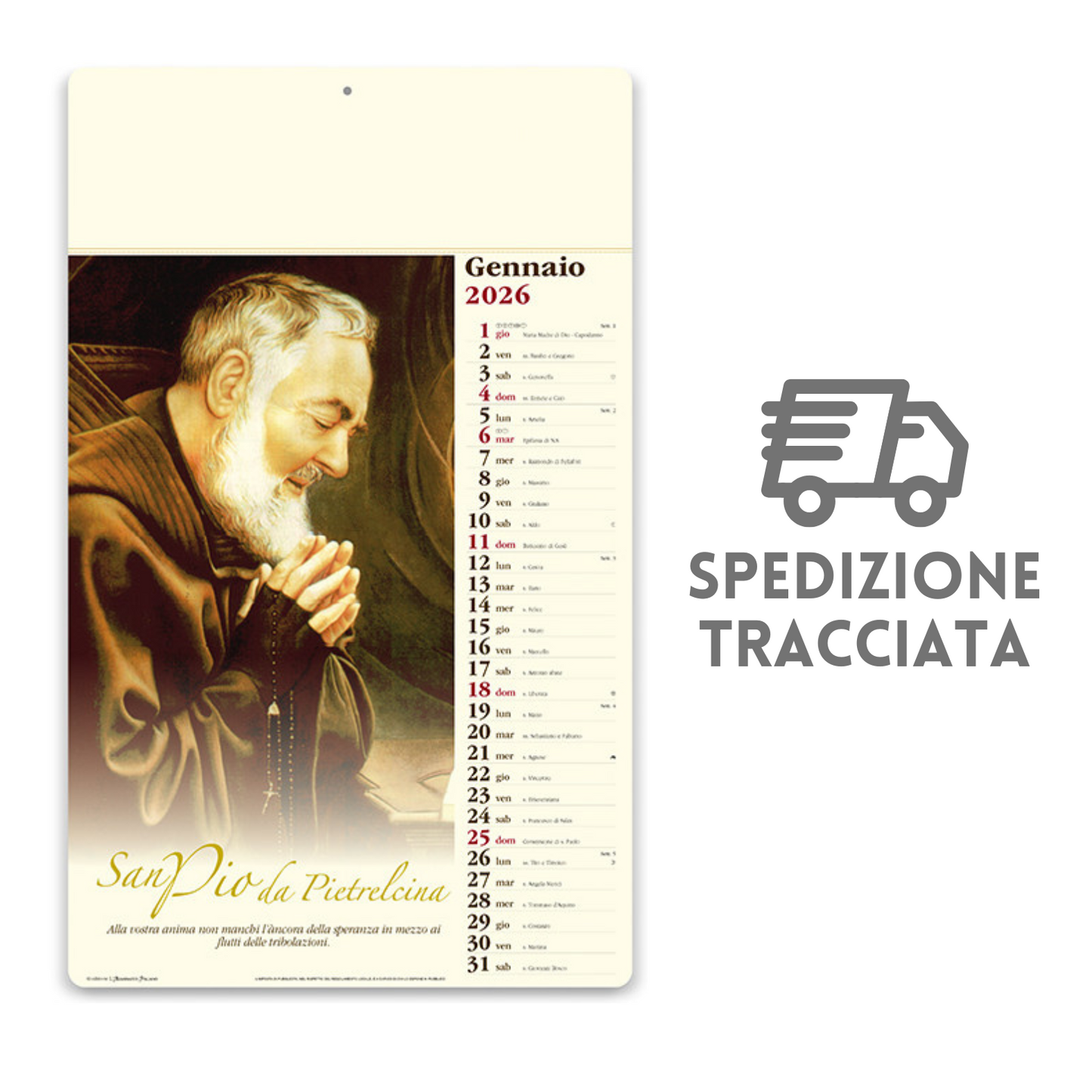 Calendario illustrato 2026 San Pio | Cod. PA024