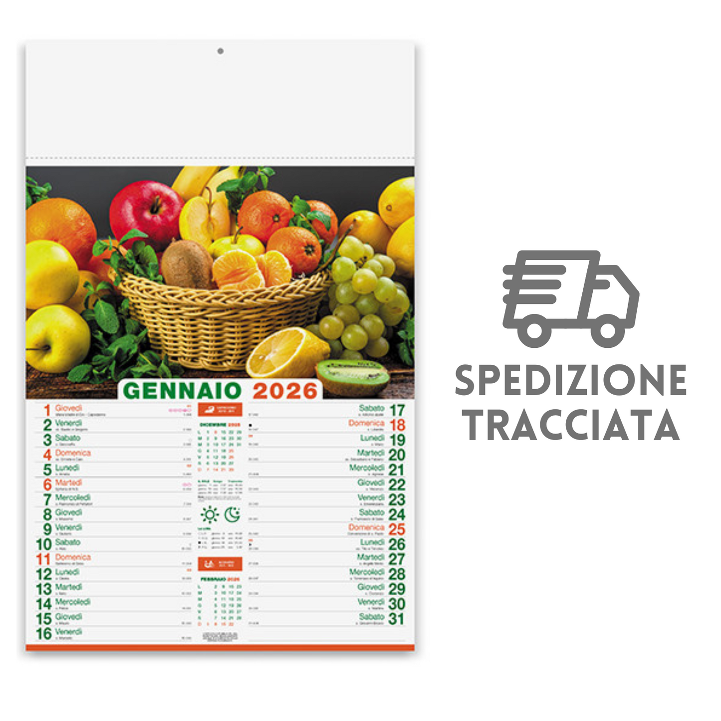 Calendario illustrato 2026 Frutta e Verdura | Cod. PA146