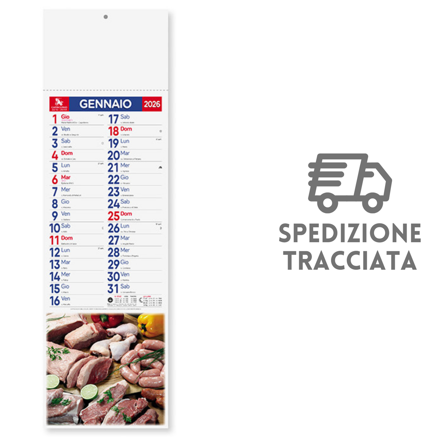 Calendario illustrato 2026 Carni Slim | Cod. PA189