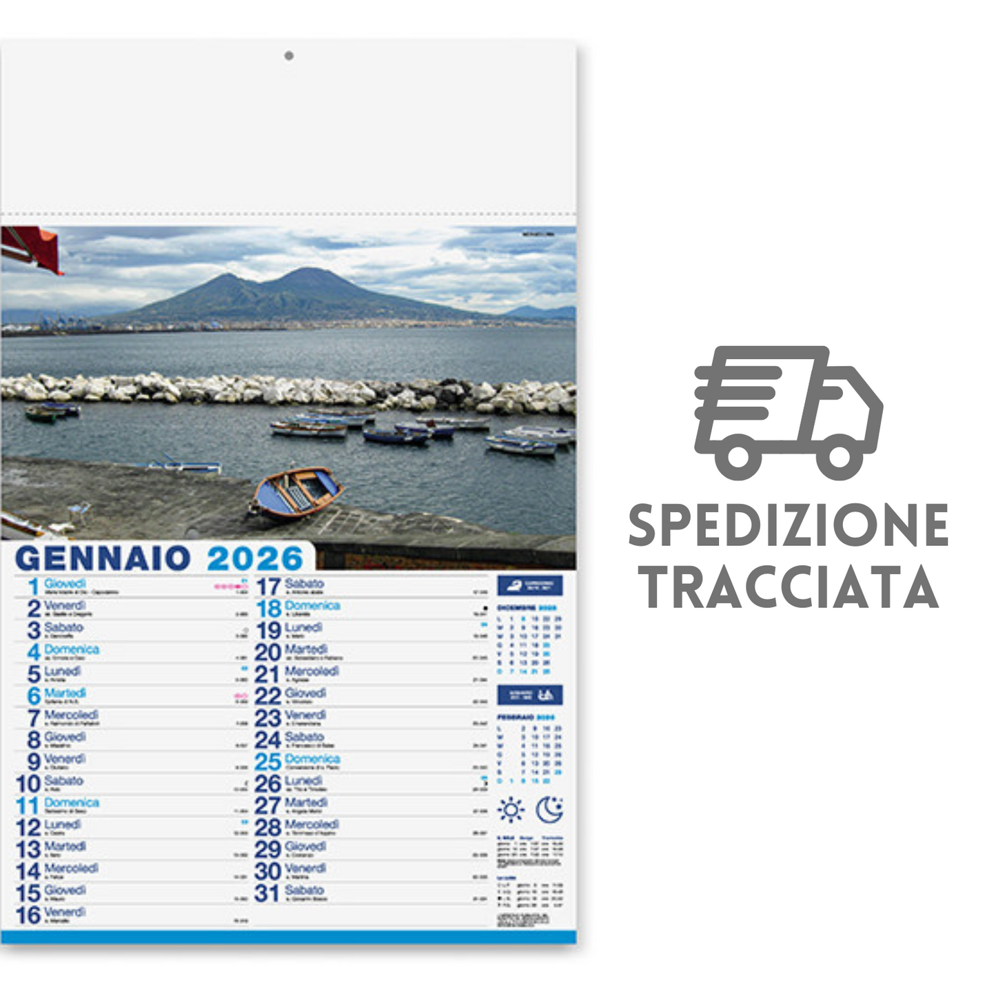 Calendario illustrato 2026 Napoli | Cod. PA118