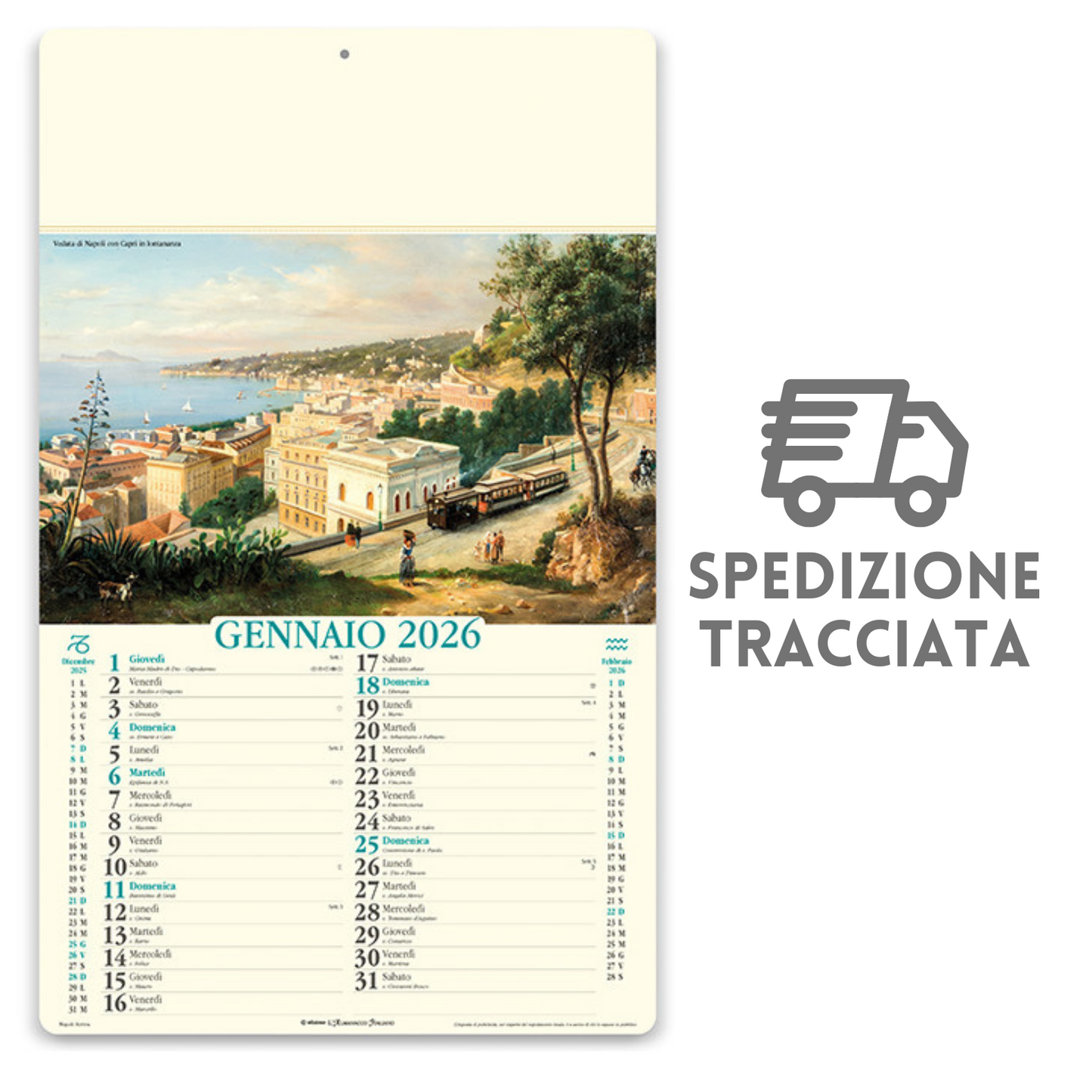Calendario illustrato 2026 Napoli Antica | Cod. PA018