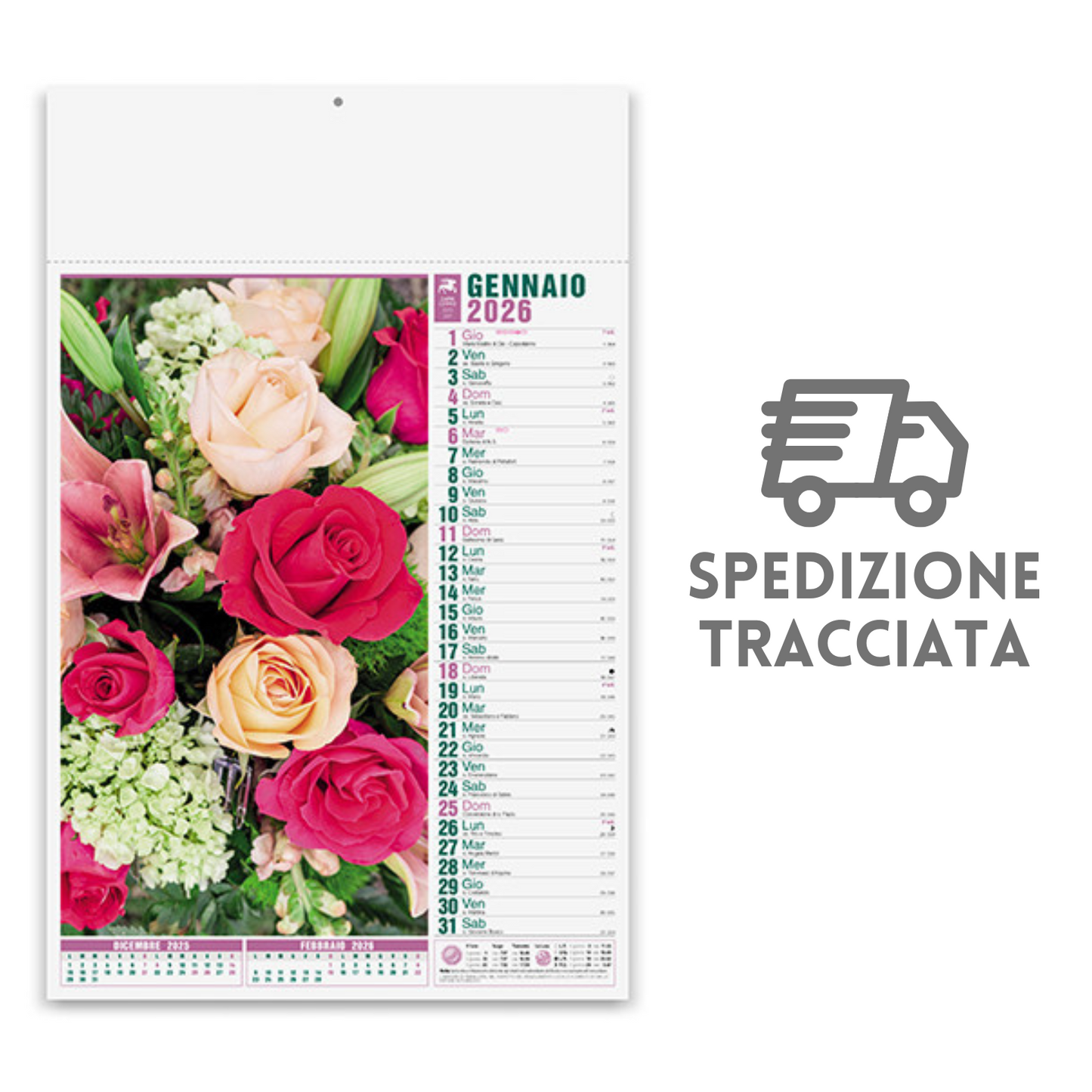 Calendario illustrato 2026 Fiori | Cod. PA103