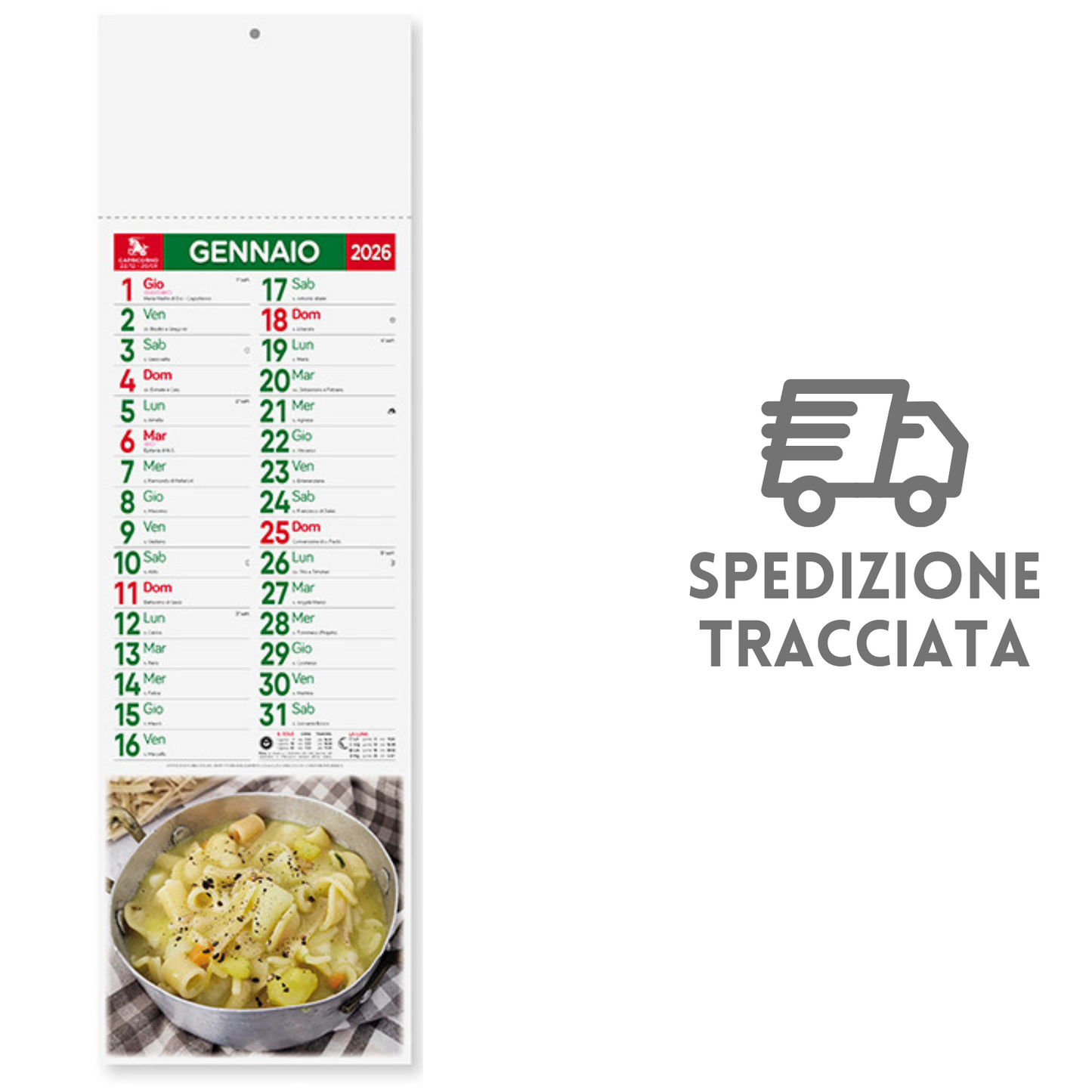 Calendario illustrato 2026 Gastronomia Slim | Cod. PA187