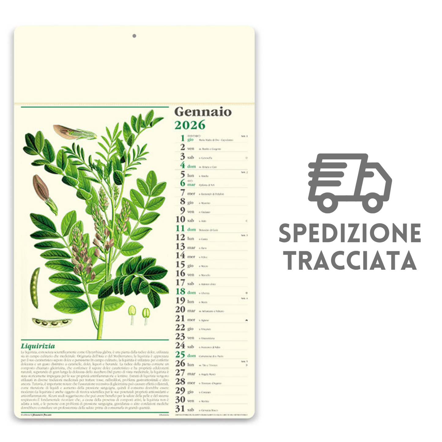 Calendario illustrato 2026 Erboristeria | Cod. PA011