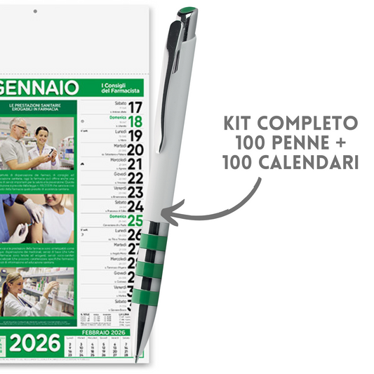 Kit Calendario 2026 + Penna Personalizzati | Cod. Kit Pharma
