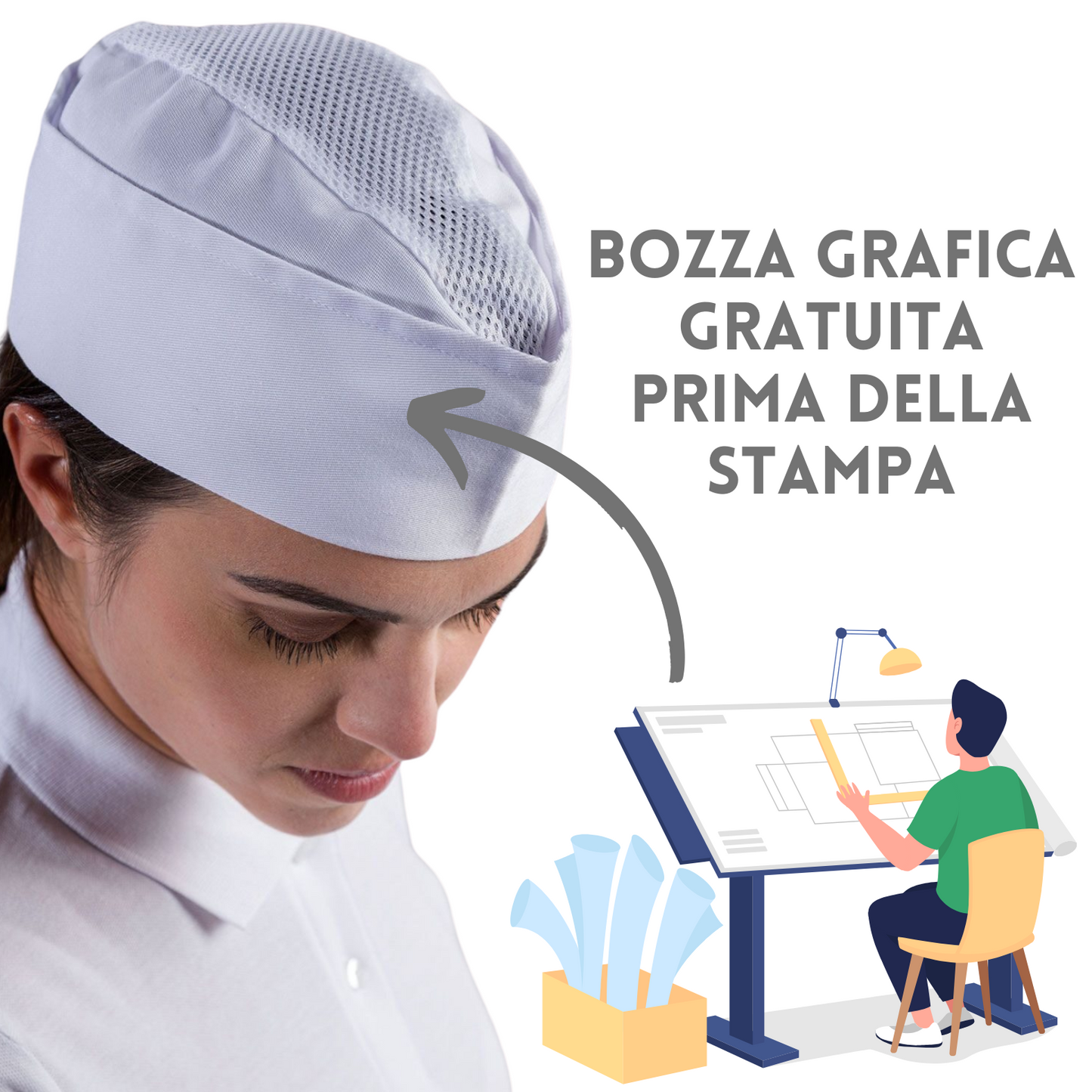 Cappello da ristorazione personalizzato | Cod. MI015